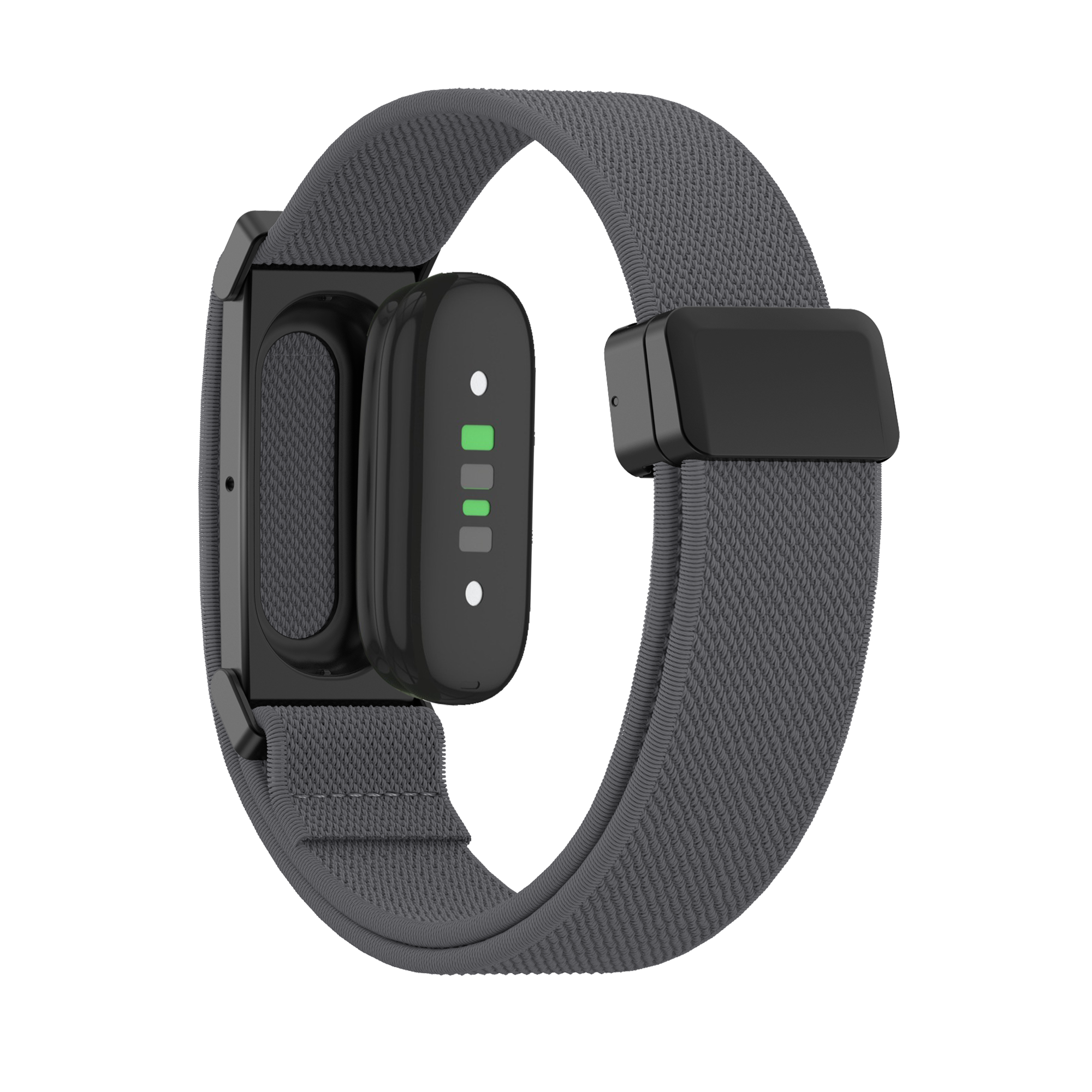 Bandz Fitbit Air biceps nylon band met D-buckle (donkergrijs)
