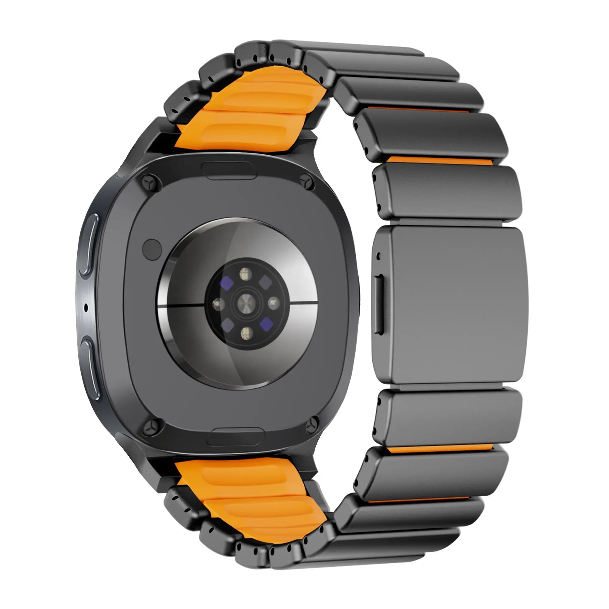 Bandz Samsung Galaxy Watch 9 - 40mm Titanium Strap 'Hybrid' (Black/Orange)