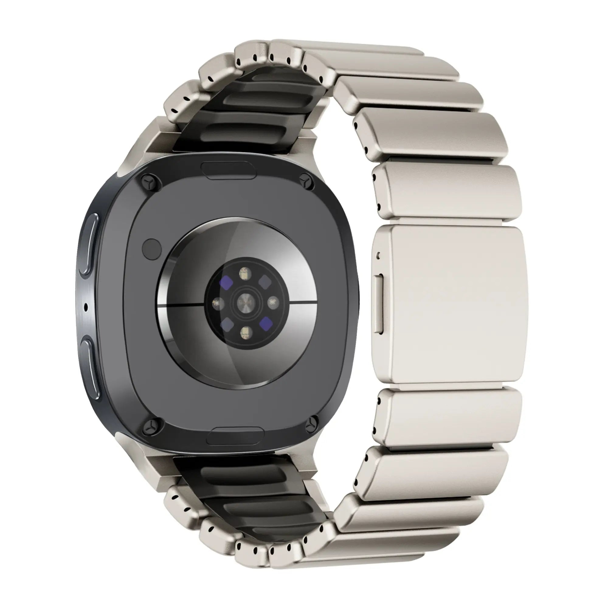 Bandz Samsung Galaxy Watch 9 - 40mm titanium band 'Hybrid' (titanium/zwart)