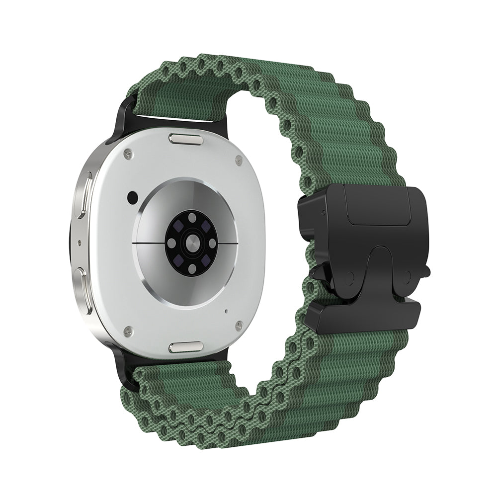 Samsung Galaxy Watch 9 - 40mm outdoor nylon band met P-buckle (groen met zwart)
