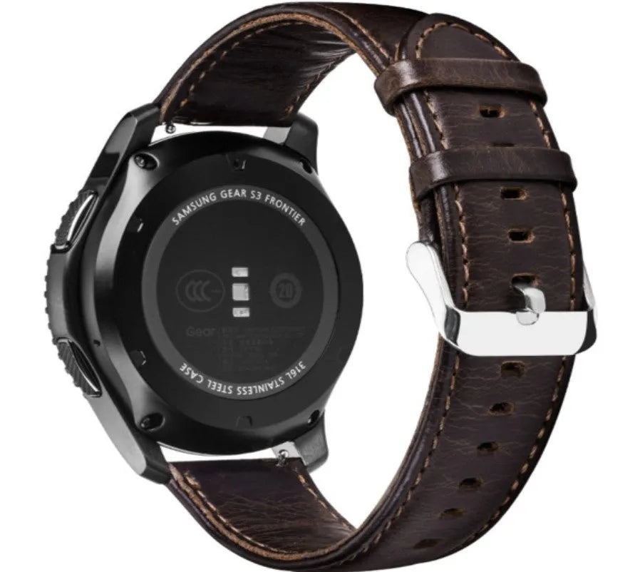 Amazfit Bip U (Pro) leren bandje (donkerbruin)
