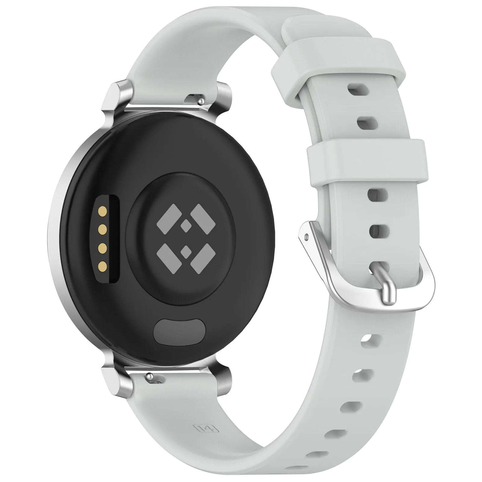 Pebble Round 2 - 14mm siliconen classic bandje (lichtgrijs)