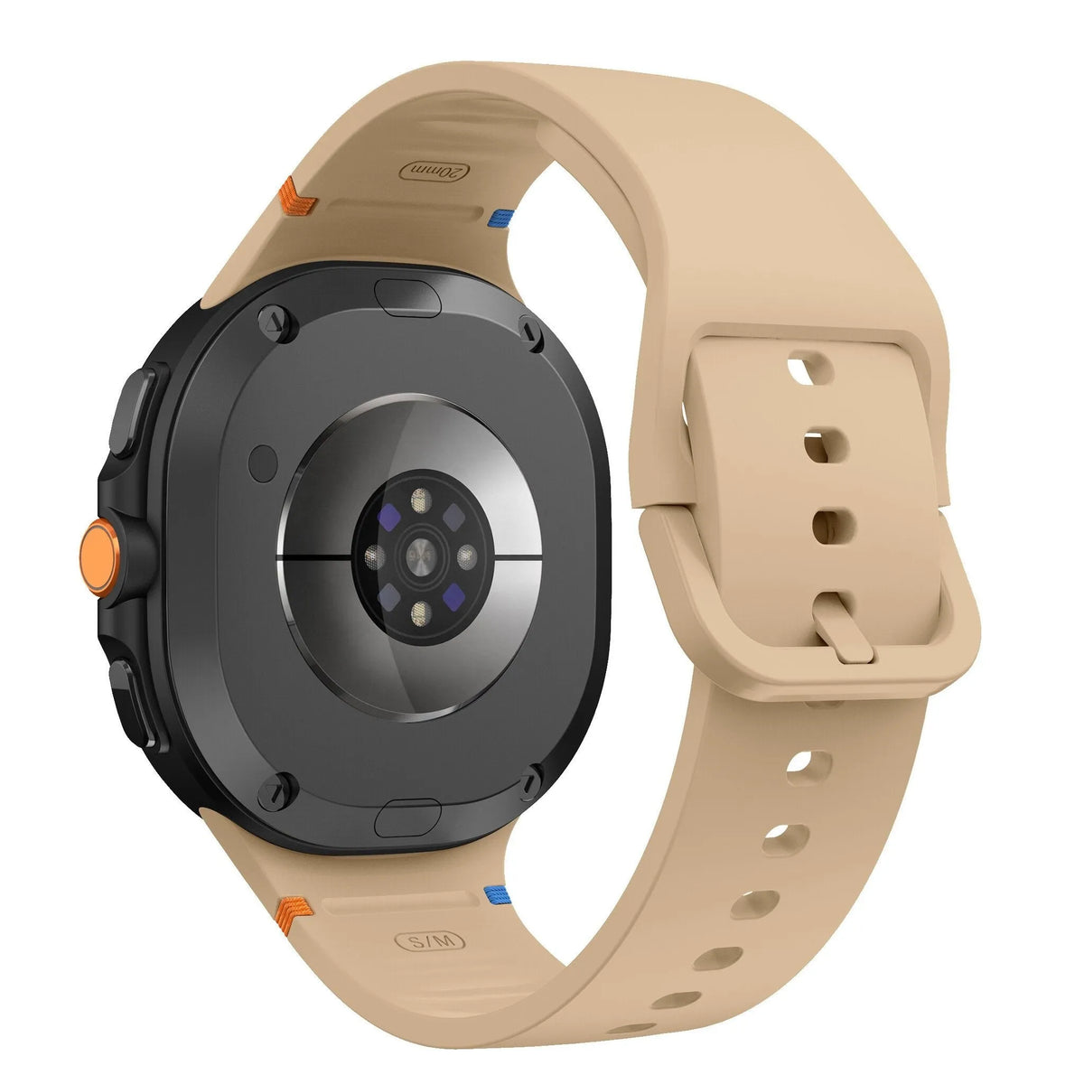 Silicone Strap, on a watch, 3/4 rear view