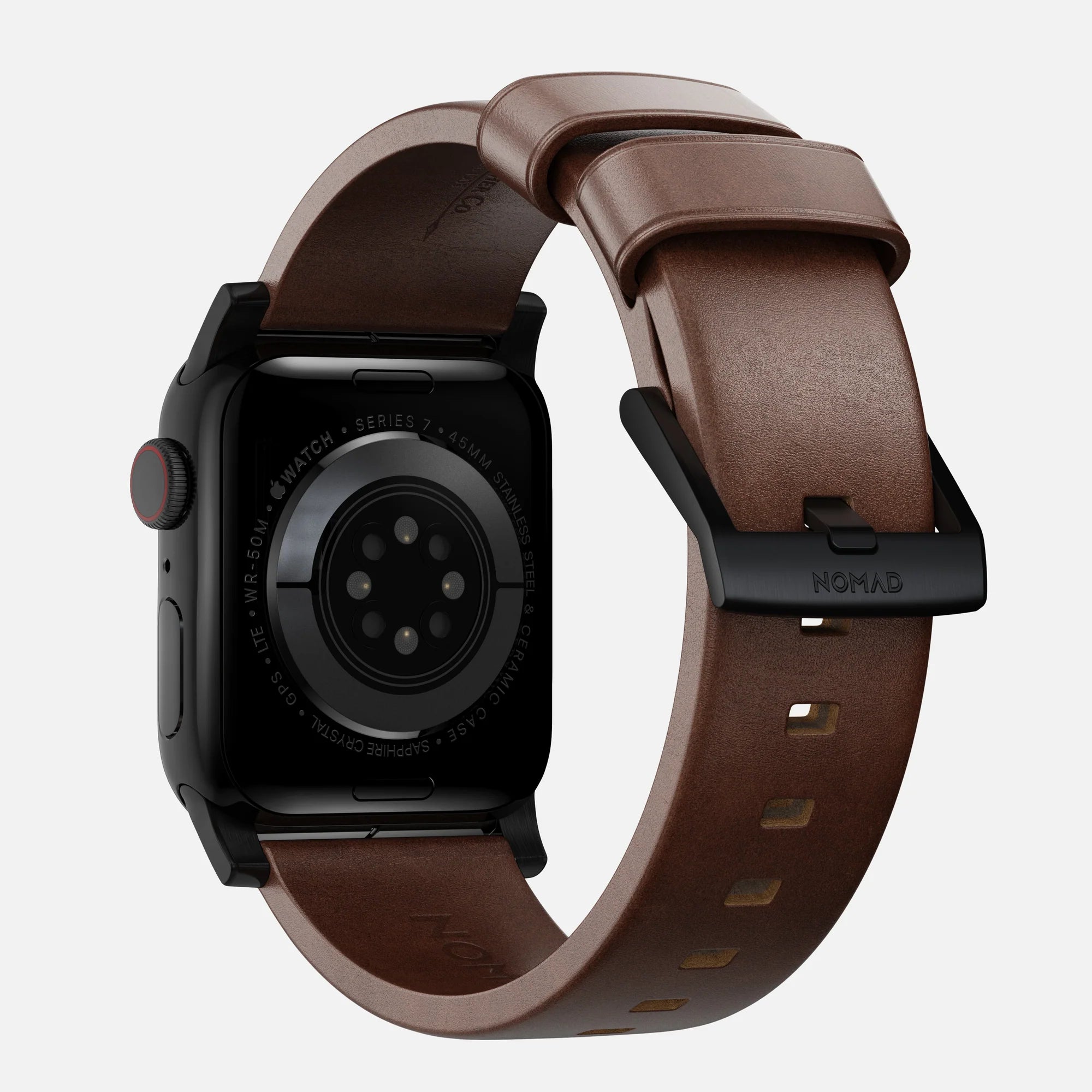 Nomad Modern Apple Watch leren bandje (bruin/zwart)