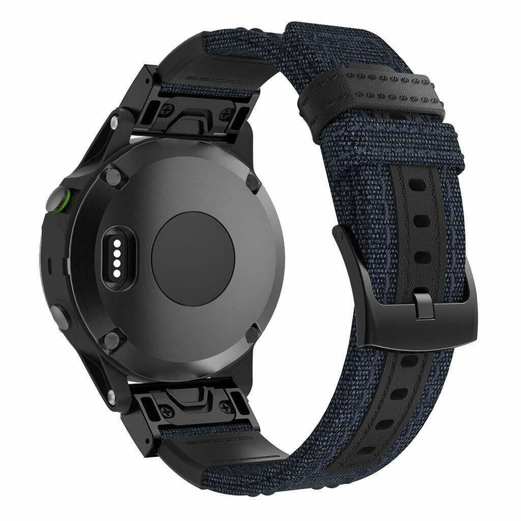 Garmin Quatix 8 Pro - 47mm nylon hybrid bandje (donkerblauw)