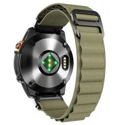 Alpine Nylon Strap, on a watch, 3/4 rear view