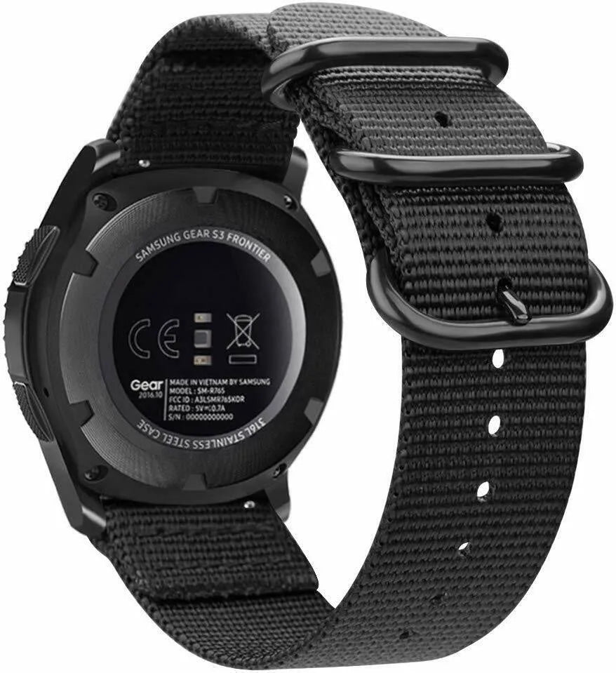 Fossil Gen 4 Explorist (HR) nylon gesp band (zwart)