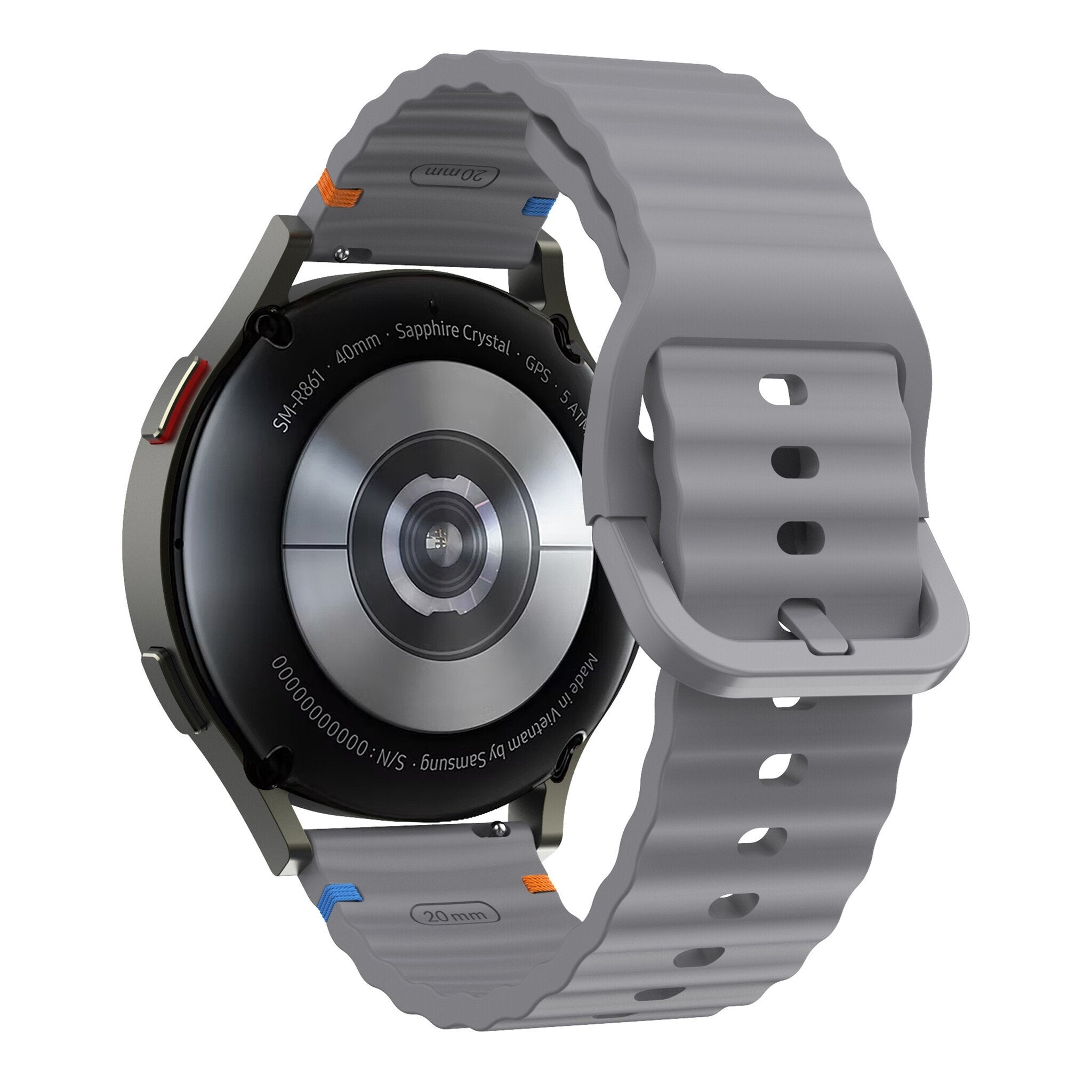 Samsung Galaxy Watch 46mm Wave Silicone Band (Dark Gray)