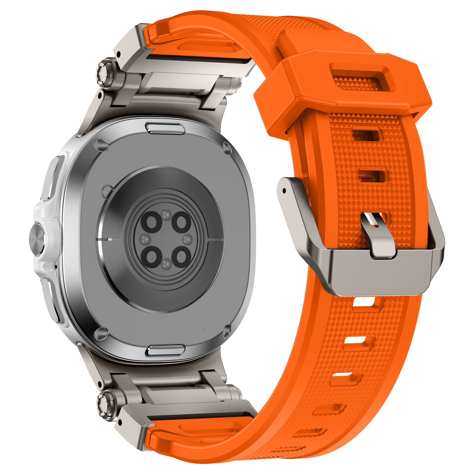 Samsung Galaxy Watch 8 - 44mm 'Explorer' silicone band (oranje met titanium)