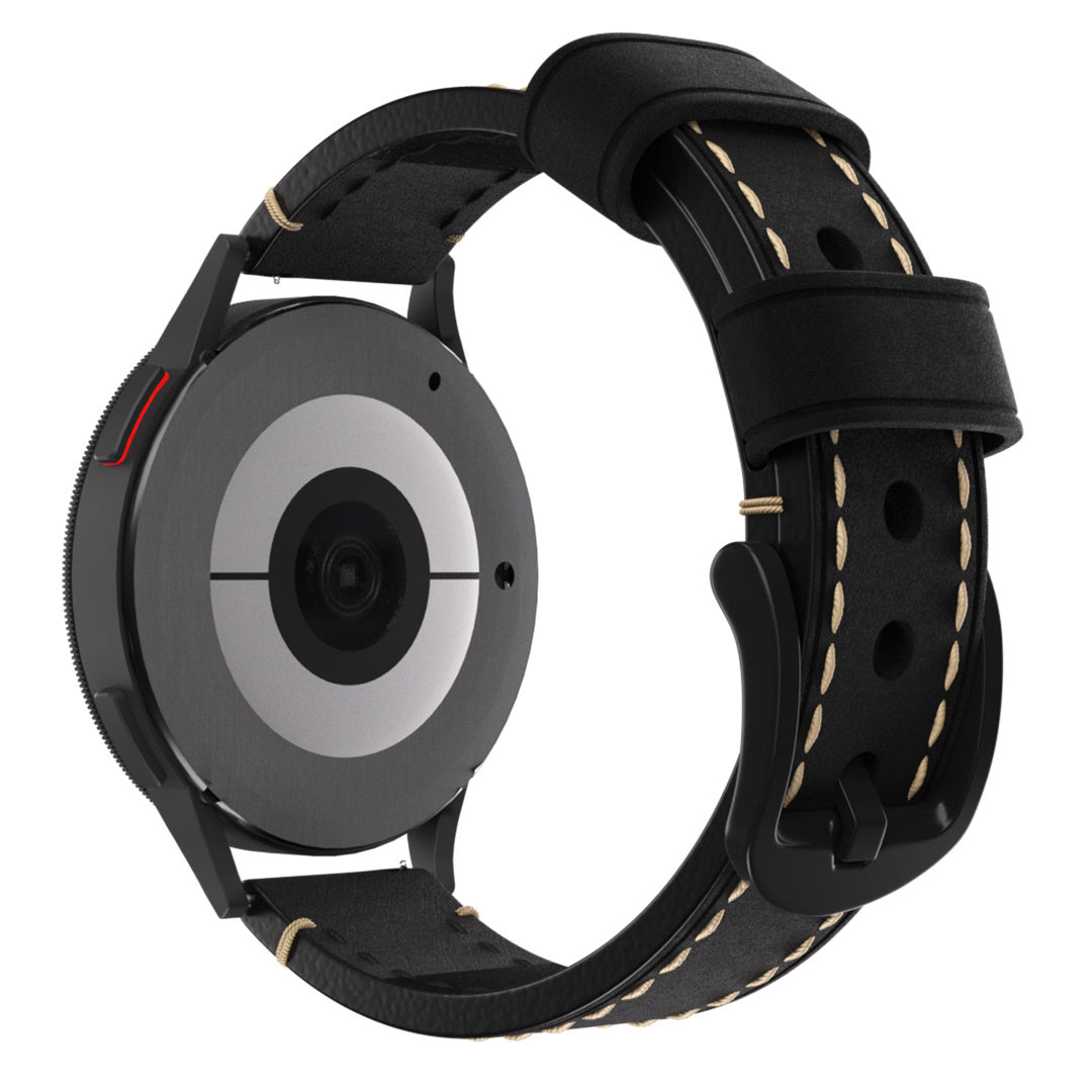 Huawei Watch 5 - 42mm genuine leren band (zwart)
