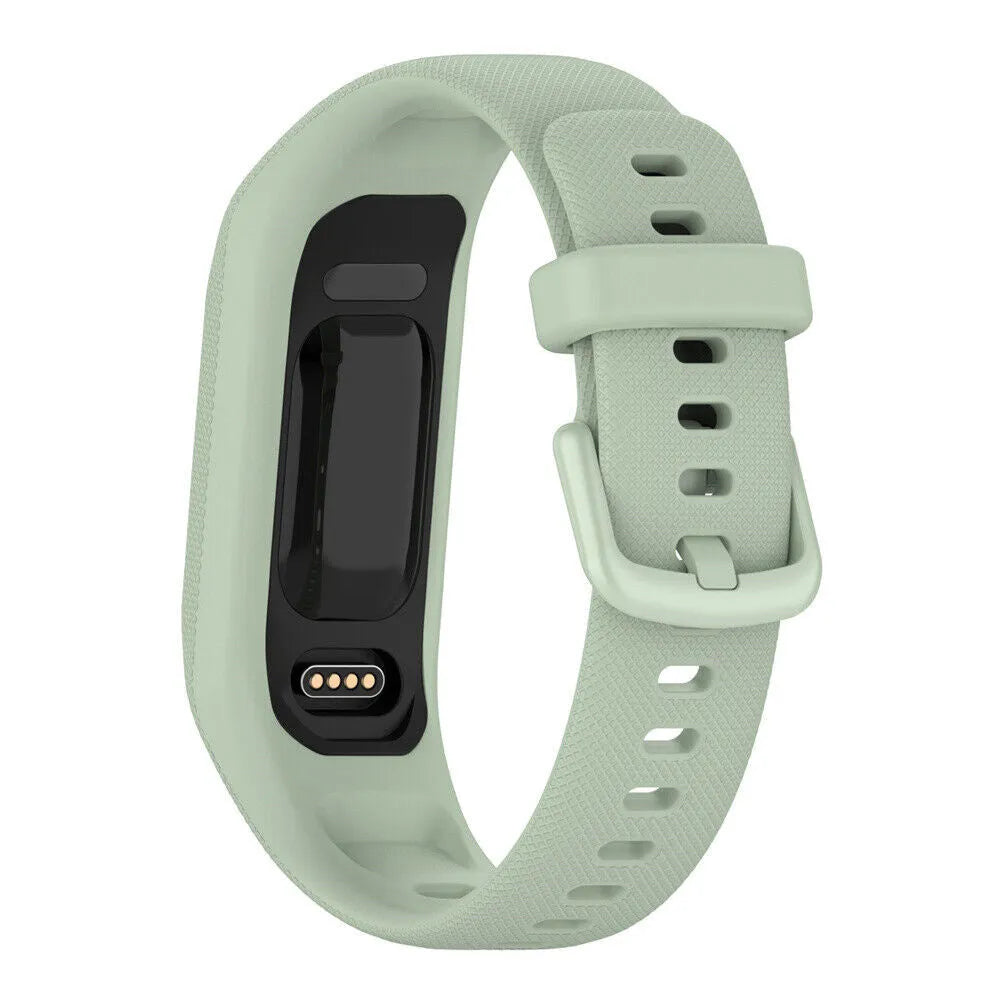 Silicone Strap, mint, on a watch, 3/4 rear view