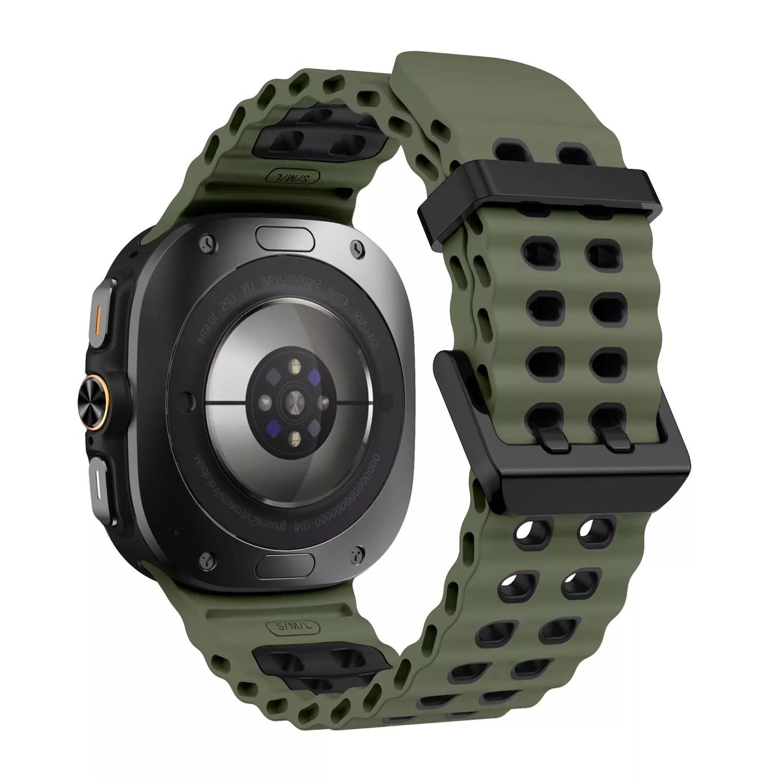 Samsung Galaxy Watch Ultra wave siliconen bandje (groen/zwart)