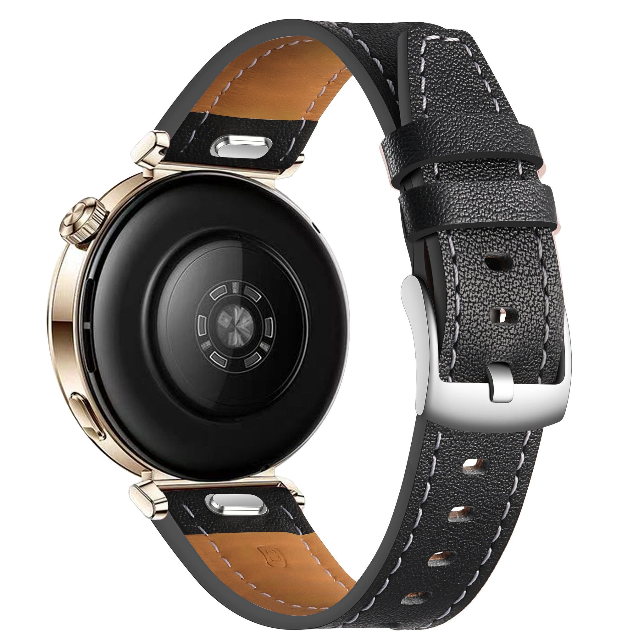 Huawei Watch GT 5 - 41mm 'one push' leren bandje (zwart)