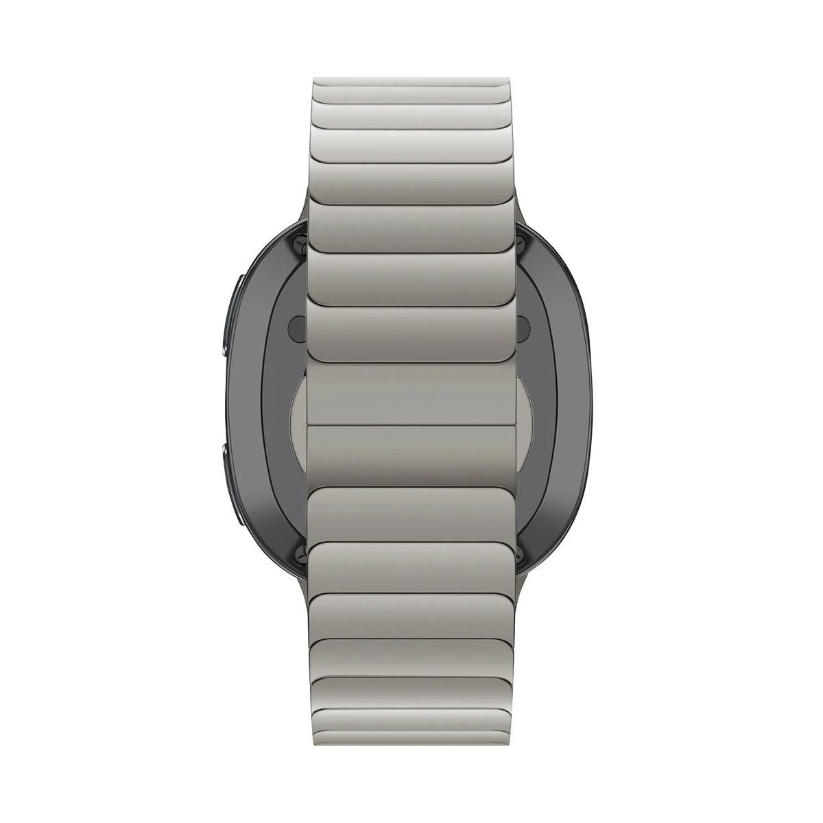 Steel Strap 'One Bead', titanium, on a watch, direct front view