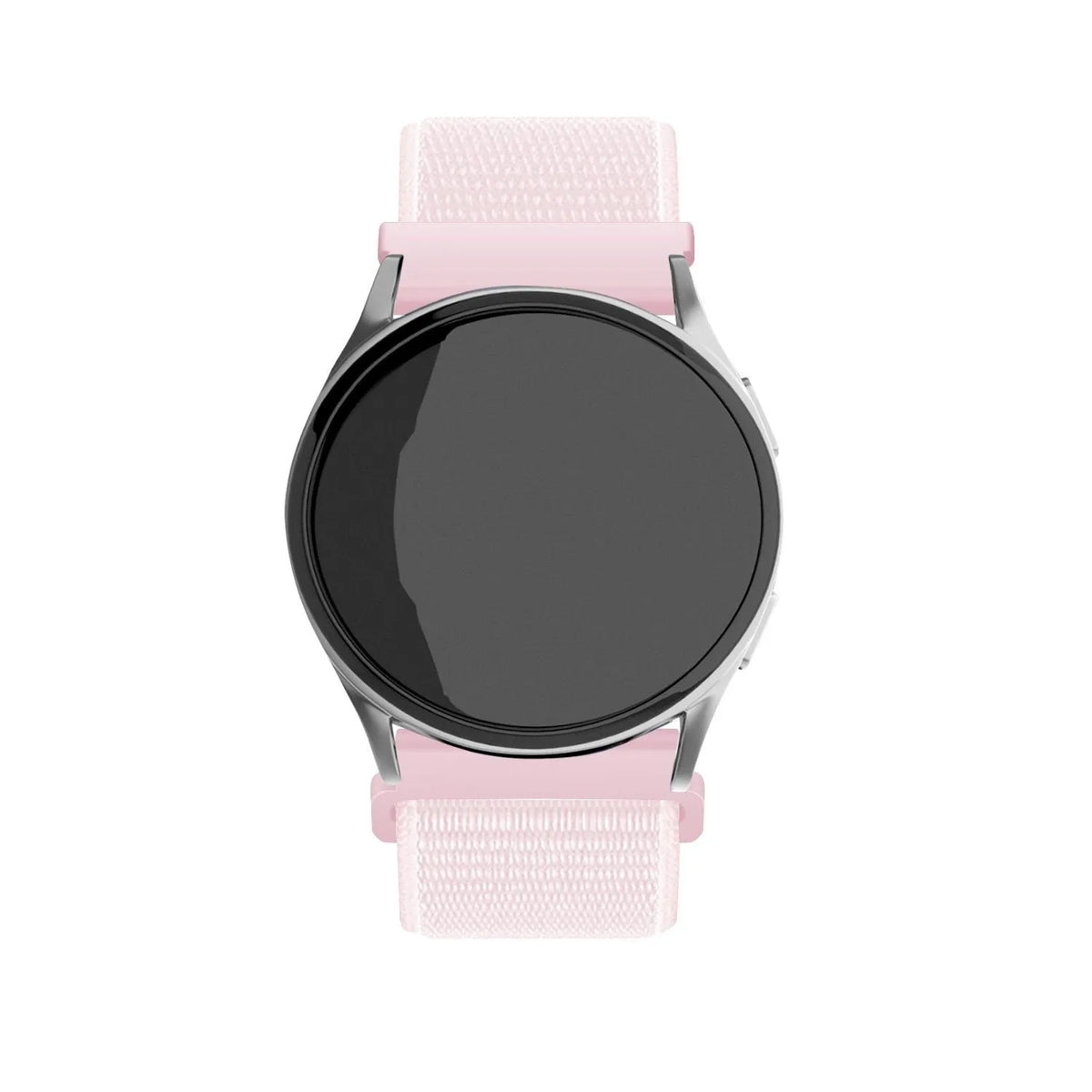 Nylon Strap, light pink, on a watch, direct front view