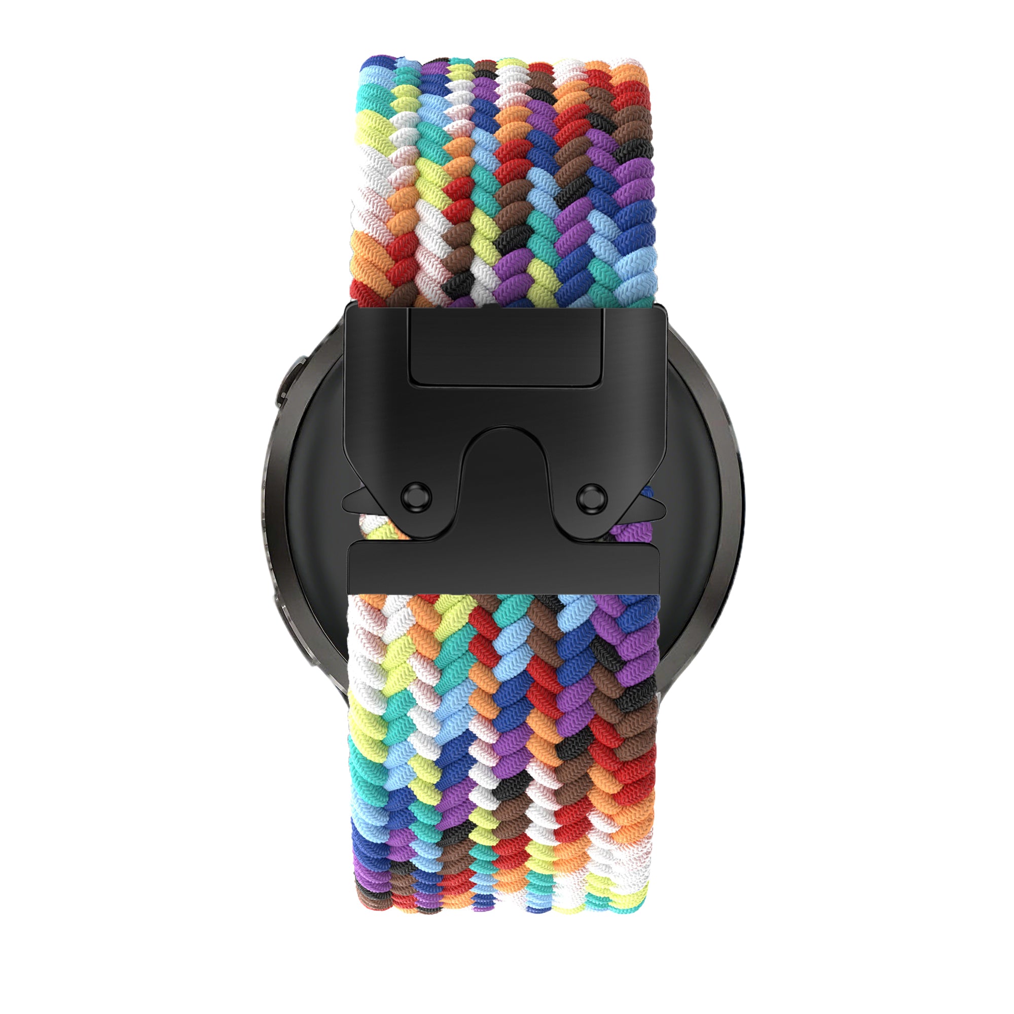 Bandz Garmin Venu 4 - 41mm gevlochten band 'Parachute' (regenboog)