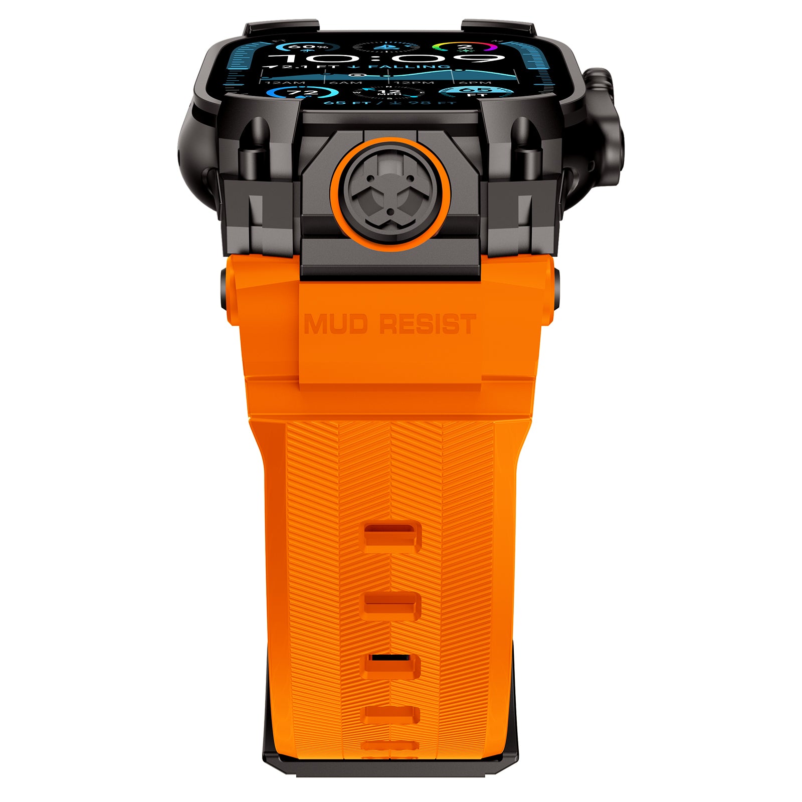 Apple Watch Ultra four claw' siliconen band (oranje met zwart)