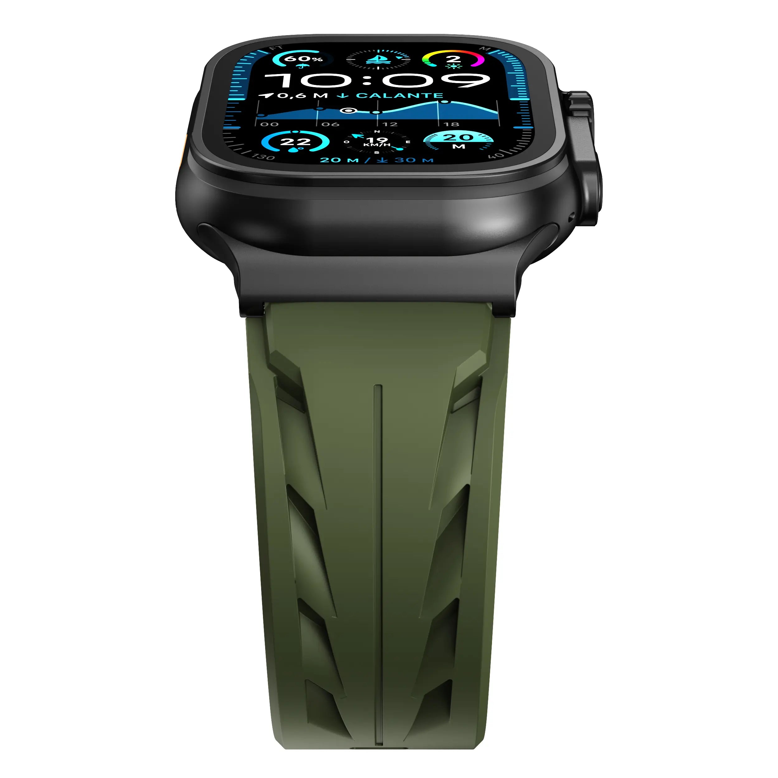 Apple Watch race siliconen band (legergroen)