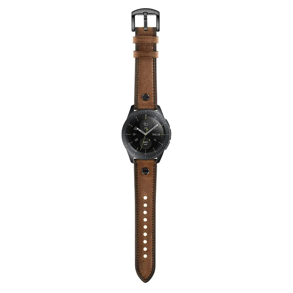 Amazfit GTR Mini geschroefde leren bandje (donkerbruin)