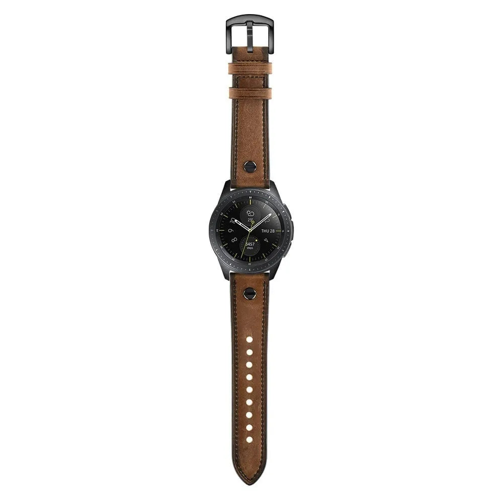 Suunto Race (S) geschroefde leren bandje (donkerbruin)
