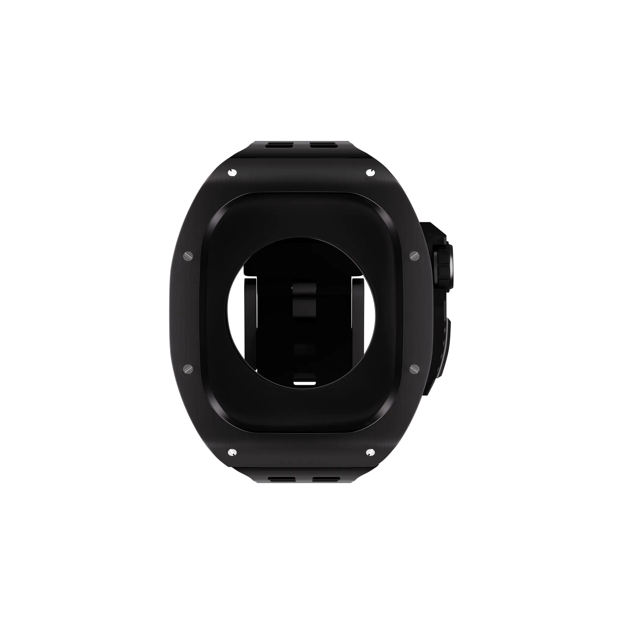 Reqior Apple Watch 45mm polymer en metalen case met rubberen band (zwart)