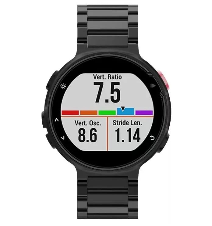 Steel Strap, black, on a watch, direct front view