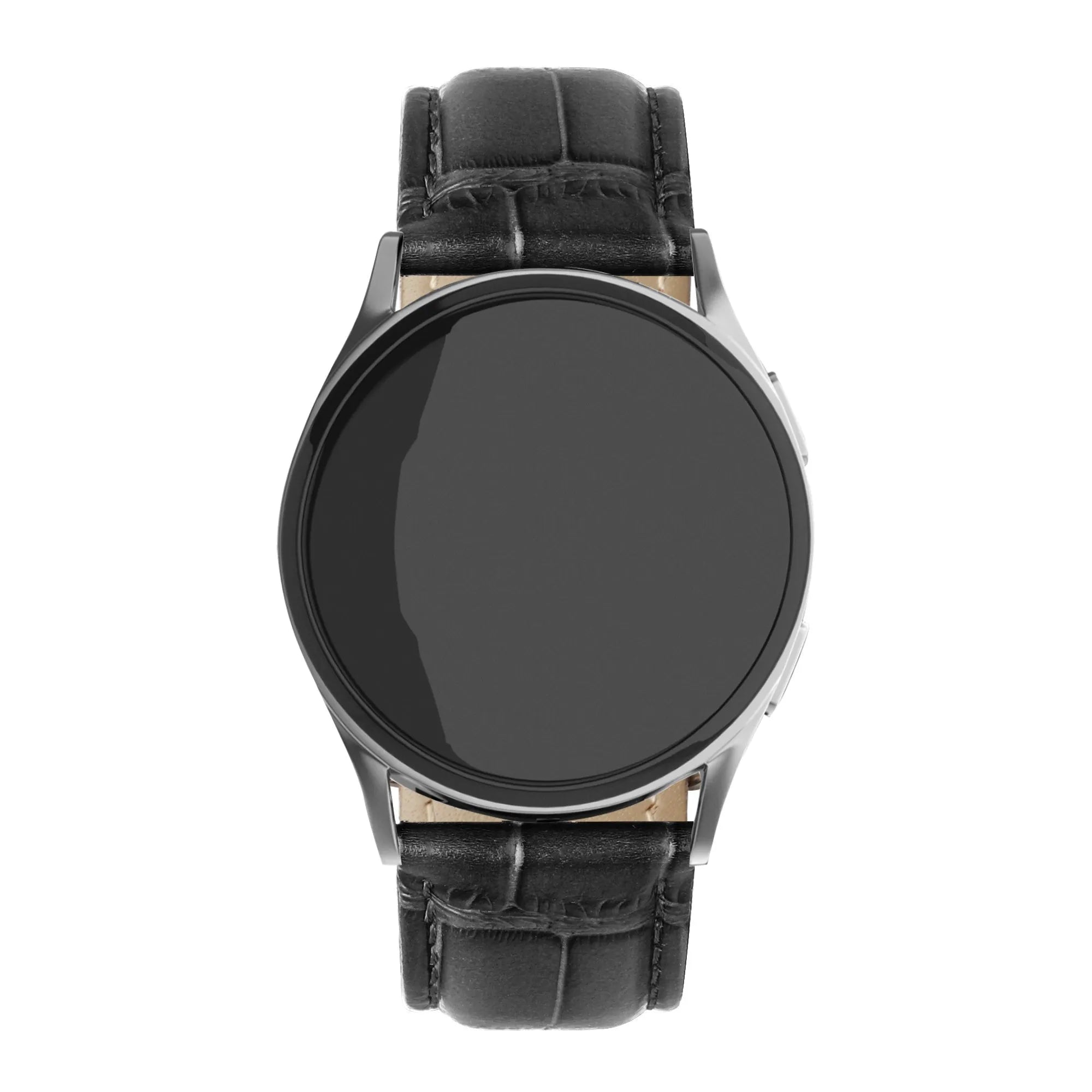 Oppo Watch S leather crocodile grain band (zwart)