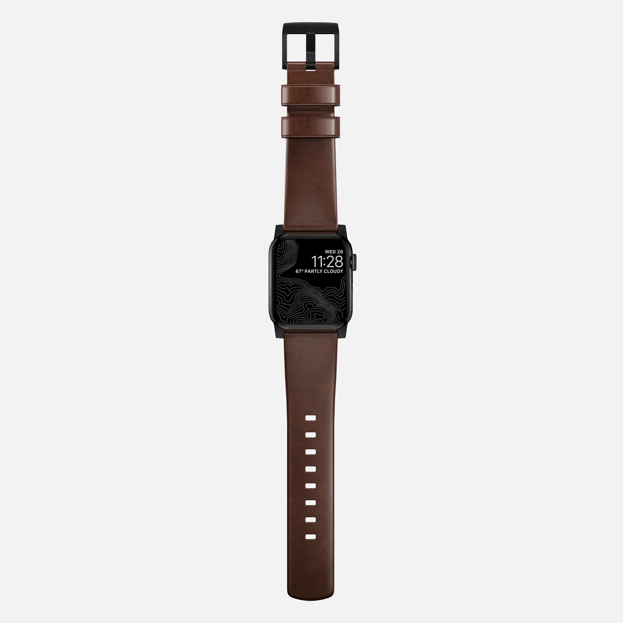 Nomad Modern Apple Watch leren bandje (bruin/zwart)