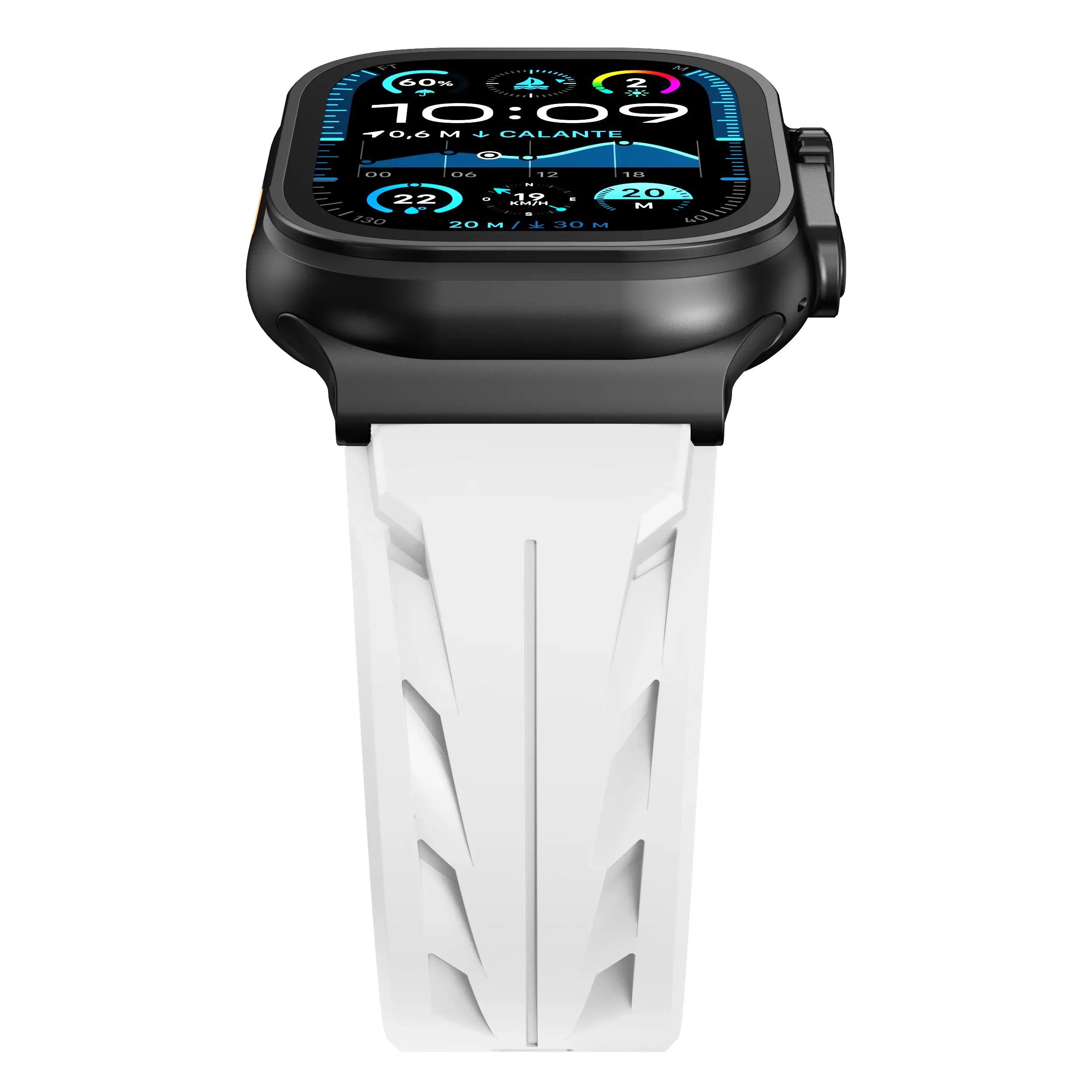 Apple Watch race siliconen band (wit)