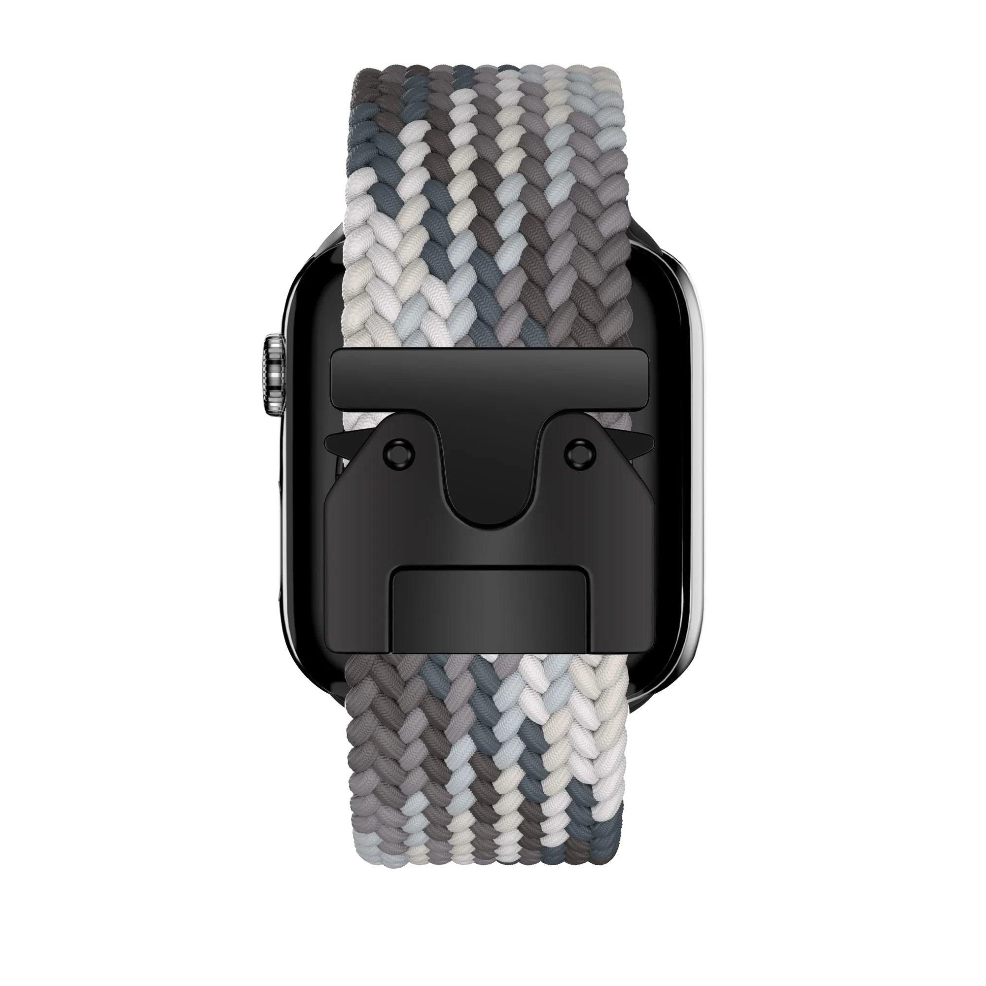 Bandz Apple Watch gevlochten nylon band met P-buckle (mandala zwart)
