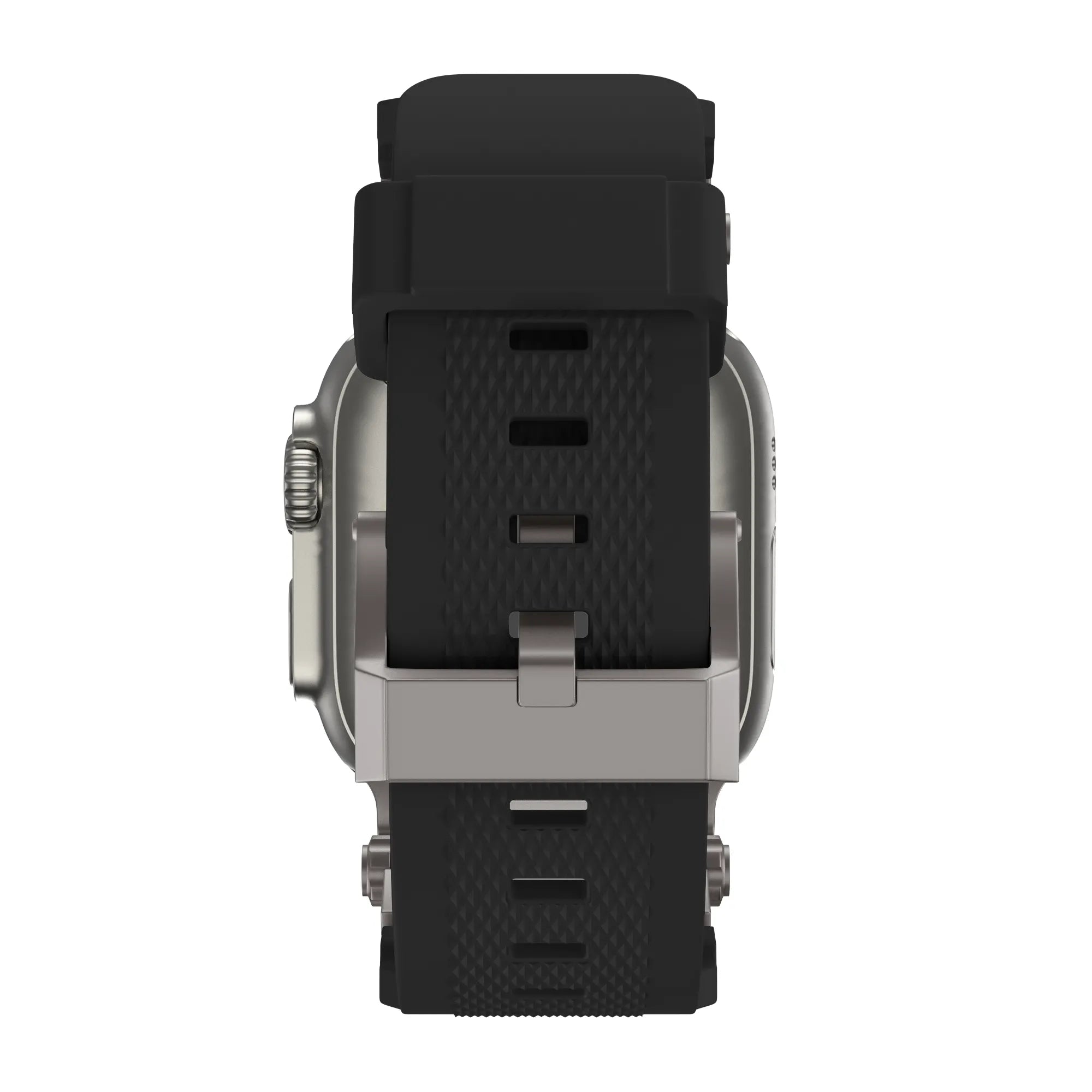 Bandz Apple Watch siliconen band 'Explorer' (zwart met titanium)