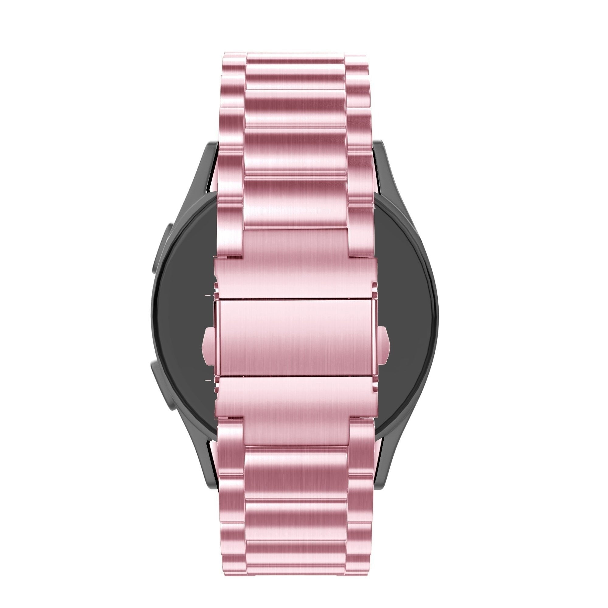 Steel Strap 'Classic', pink, on a watch, direct rear view