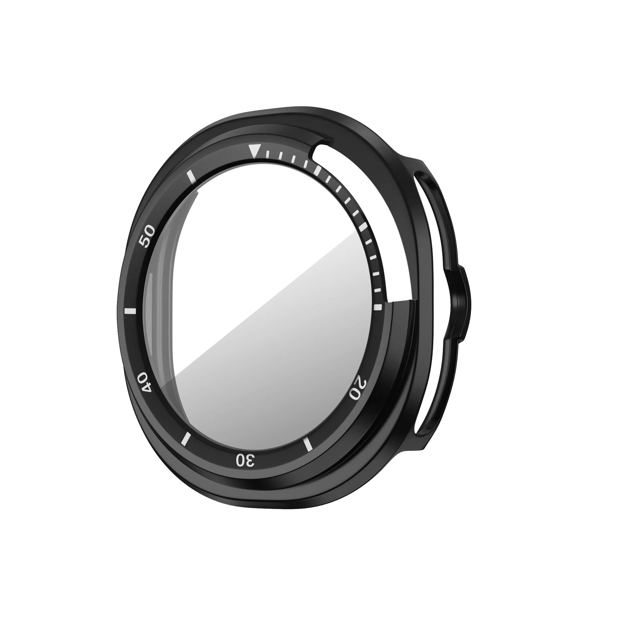 Bandz Samsung Galaxy Watch 8 Classic bezel hoesje met glas (zwart/wit)