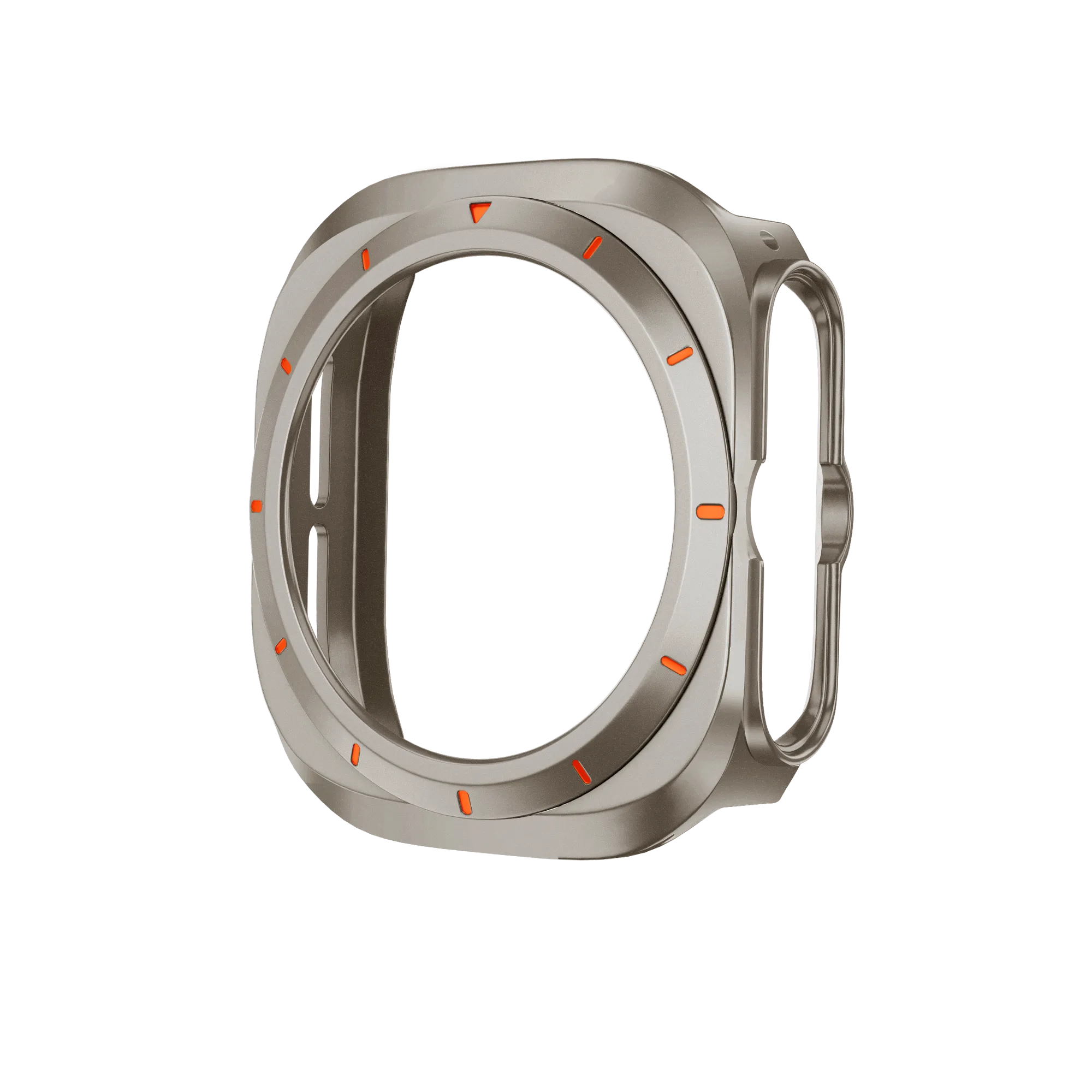Bandz Samsung Galaxy Watch Ultra bezel PC hoesje (titanium met oranje)