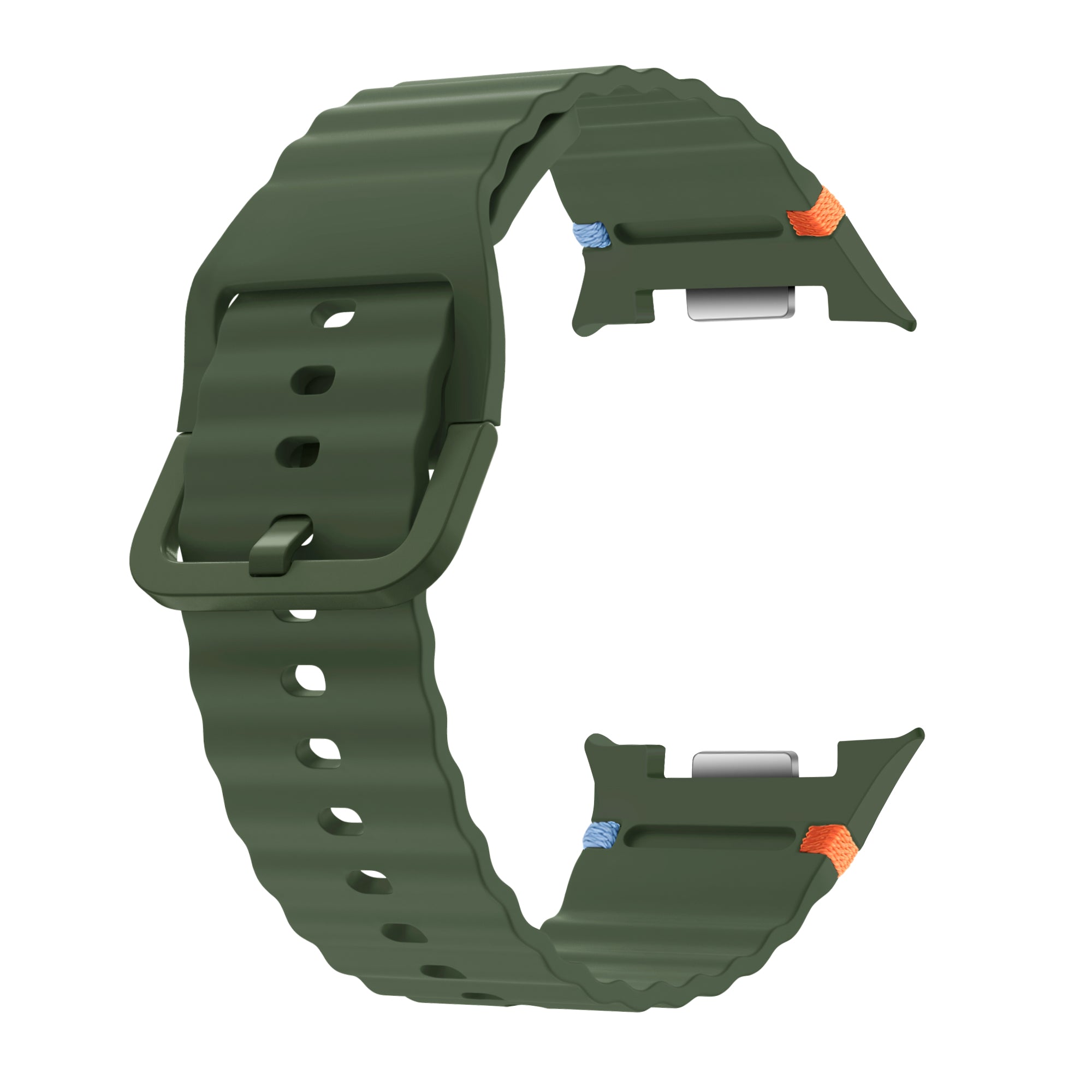 Samsung Galaxy Watch 8 Classic wave siliconen bandje (legergroen)