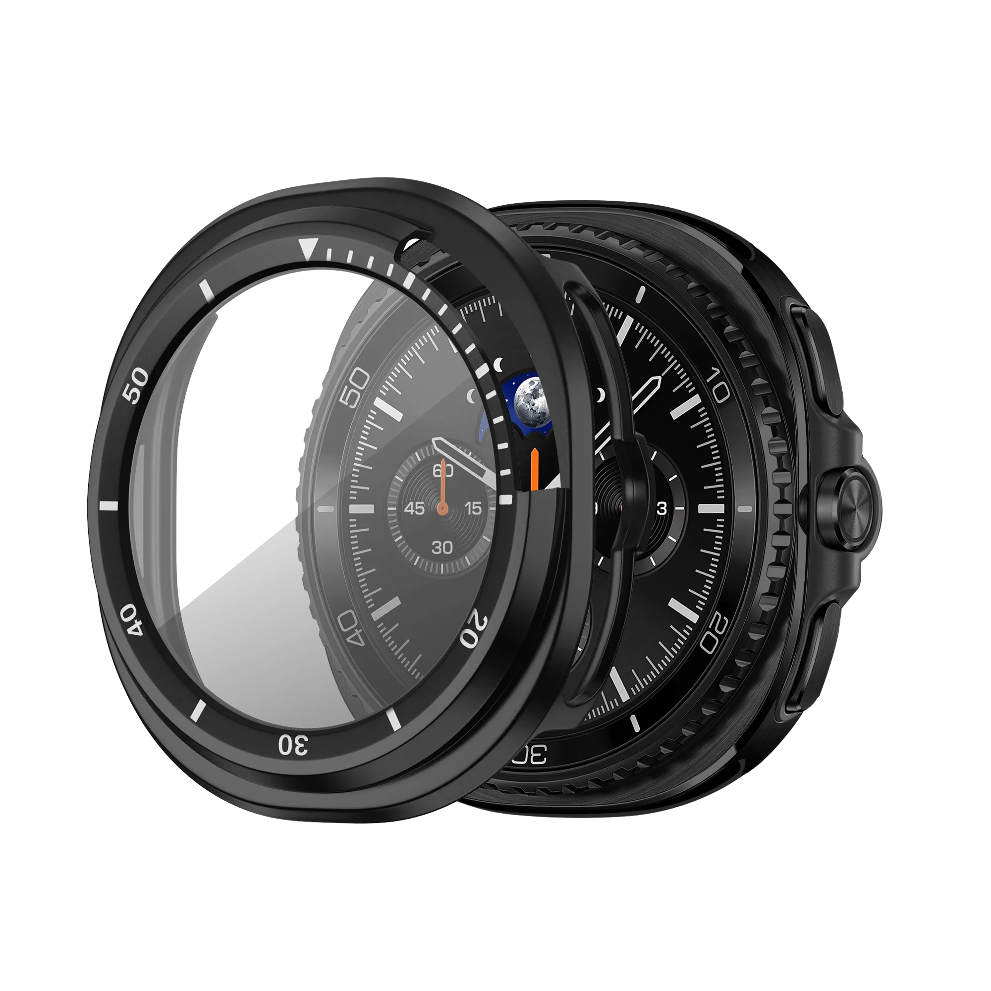 Bandz Samsung Galaxy Watch 8 Classic Bezel Cover with Glass (Black/White)