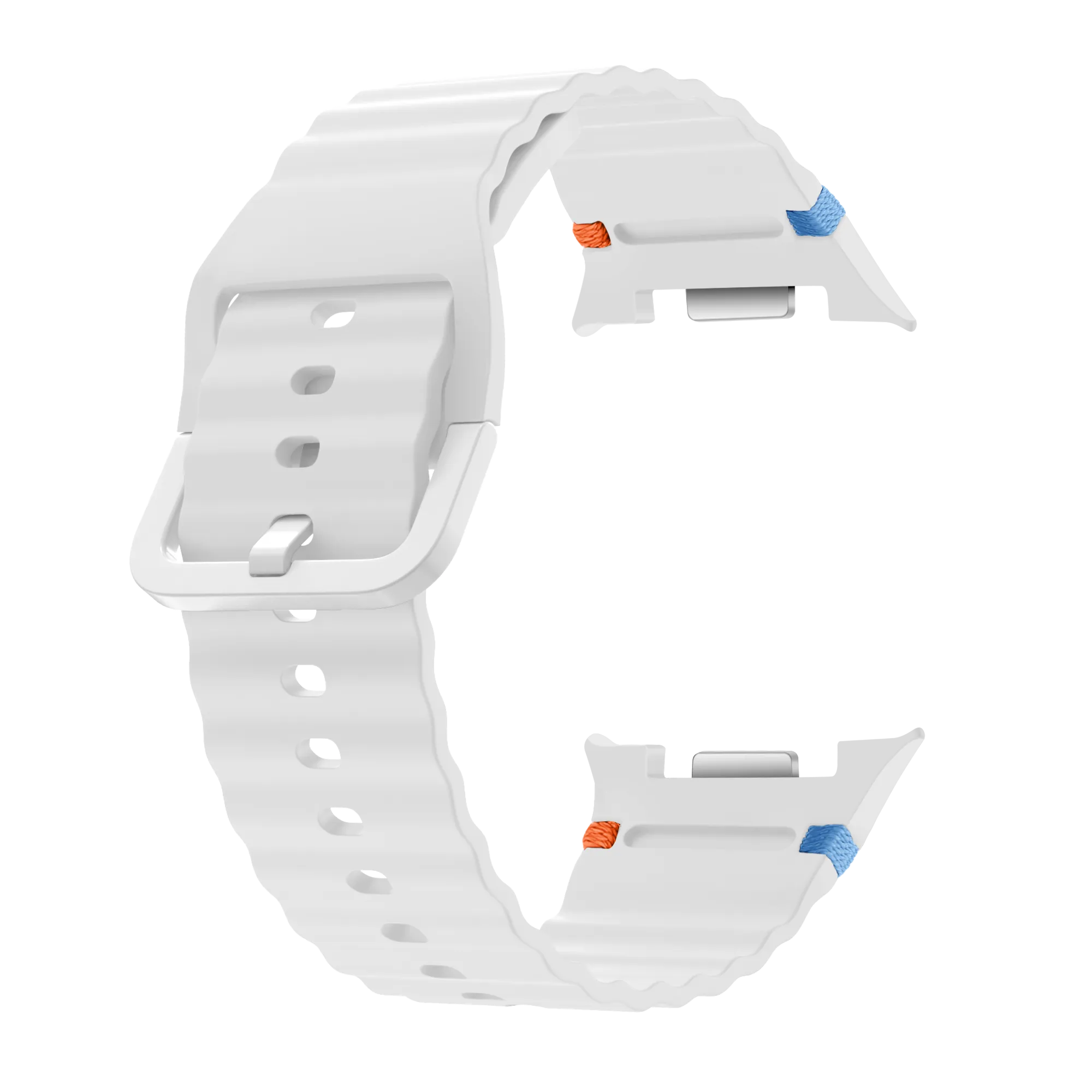 Samsung Galaxy Watch 8 - 40mm wave siliconen bandje (wit)
