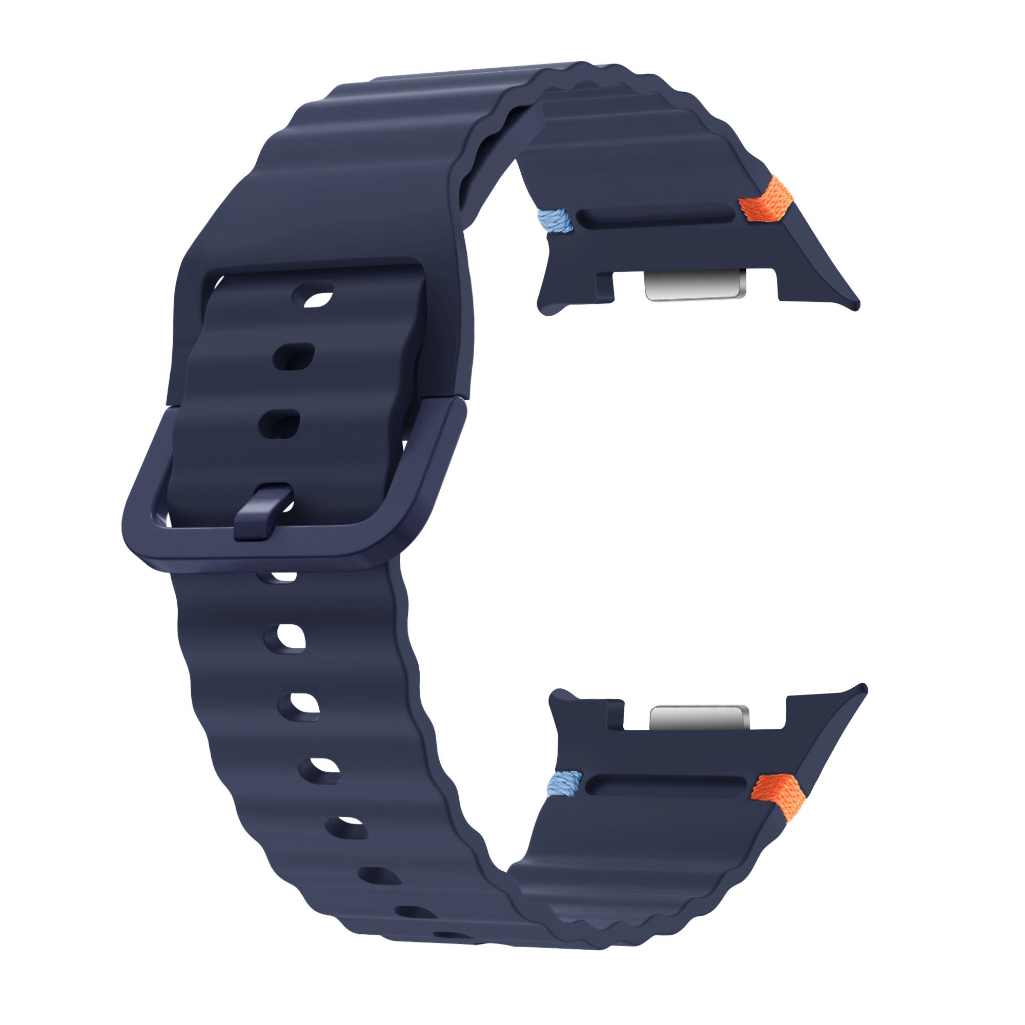 Samsung Galaxy Watch 8 - 44mm wave siliconen bandje (donkerblauw)