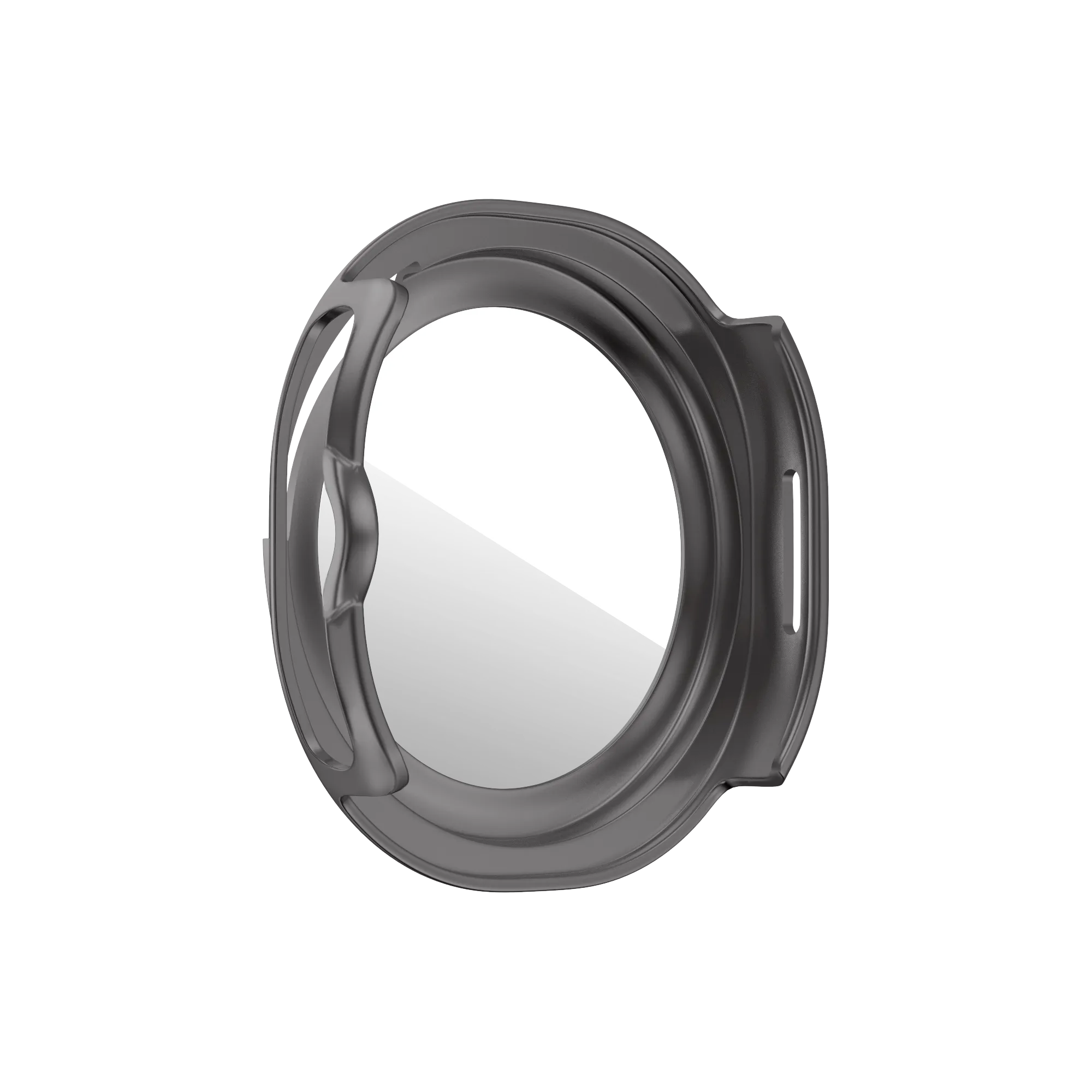 Bandz Samsung Galaxy Watch 8 Classic bezel hoesje met glas (titanium grijs/oranje)