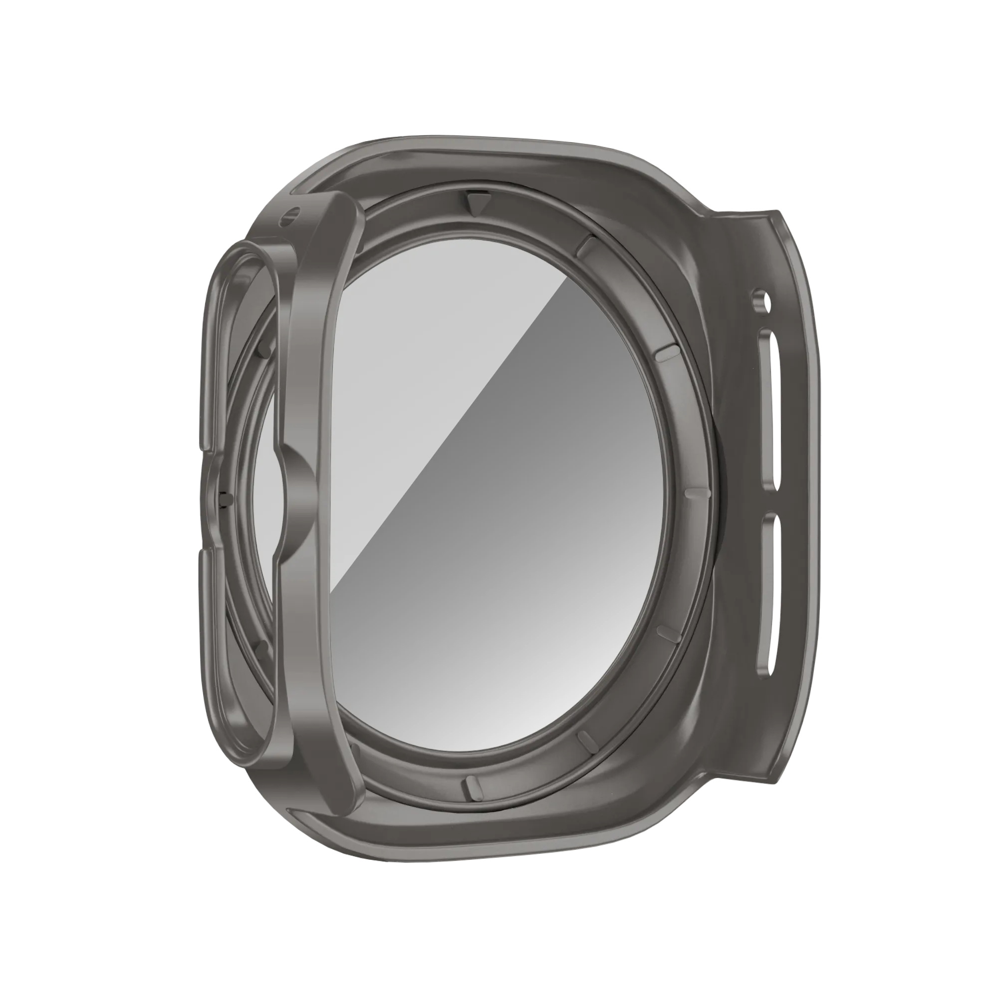 Bandz Samsung Galaxy Watch Ultra PC hoesje met glas (titanium grijs)