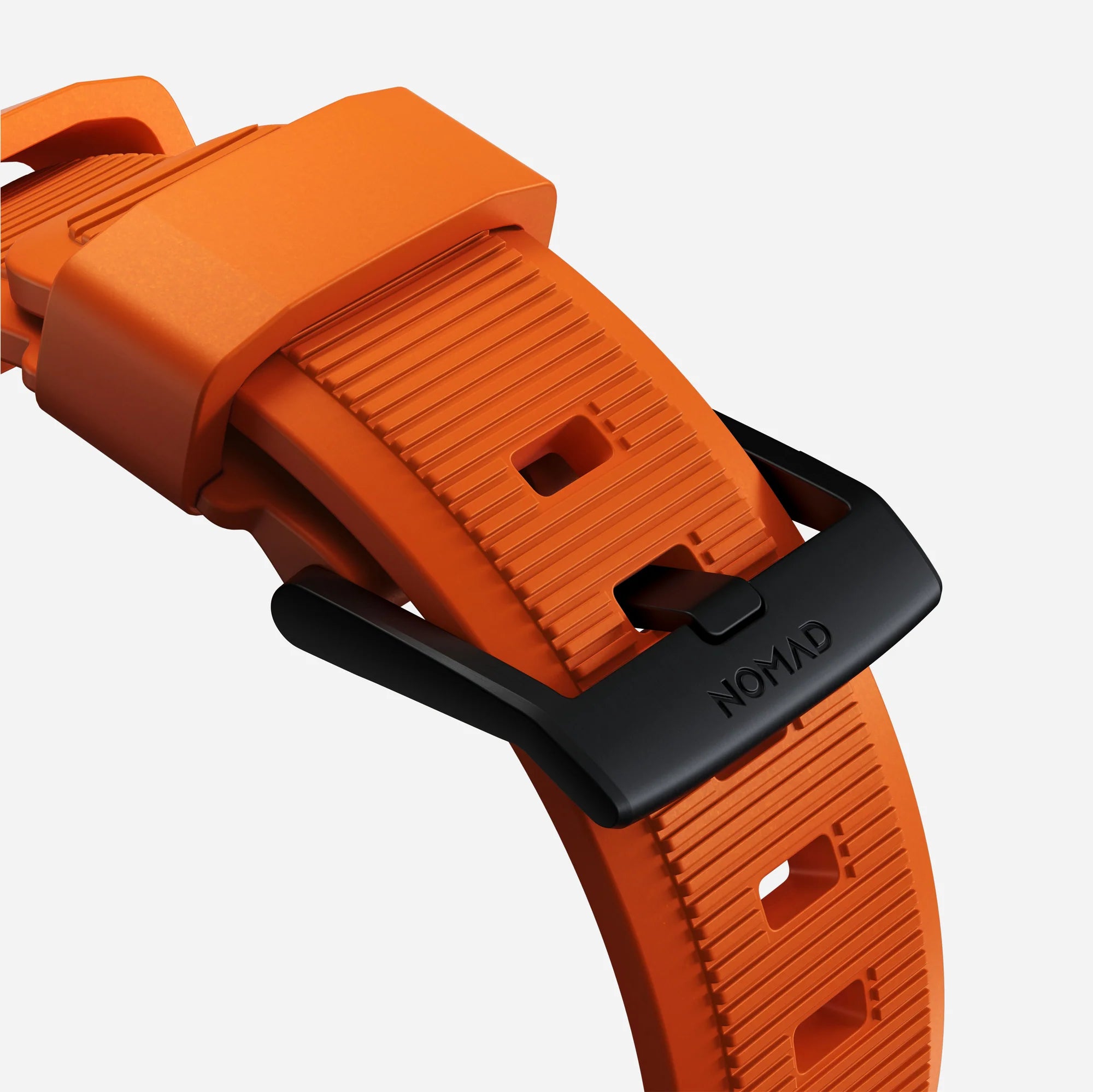 Nomad Rugged Apple Watch siliconen bandje (zwart/ultra orange)