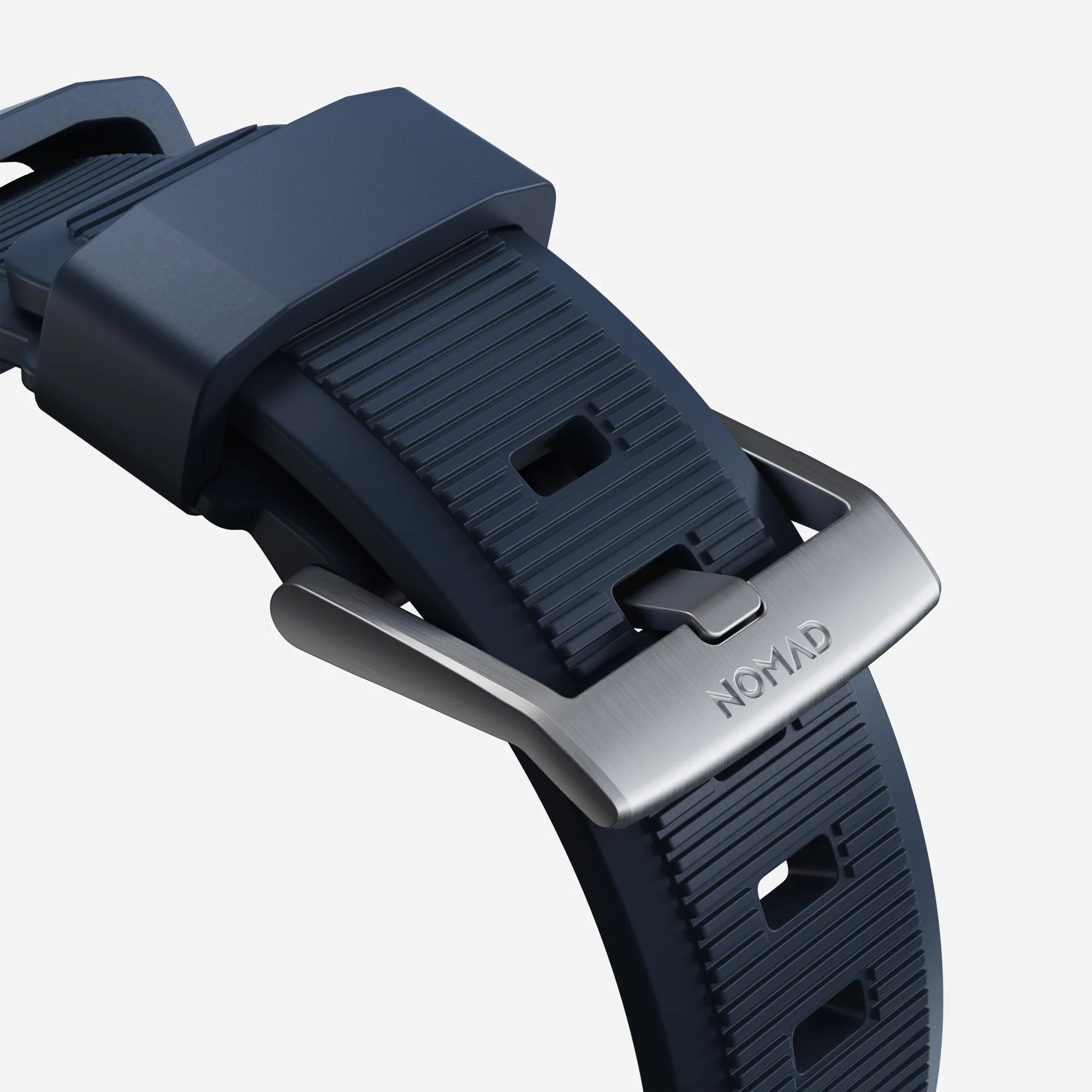 Nomad Rugged Apple Watch siliconen bandje zilver/atlantic blue)