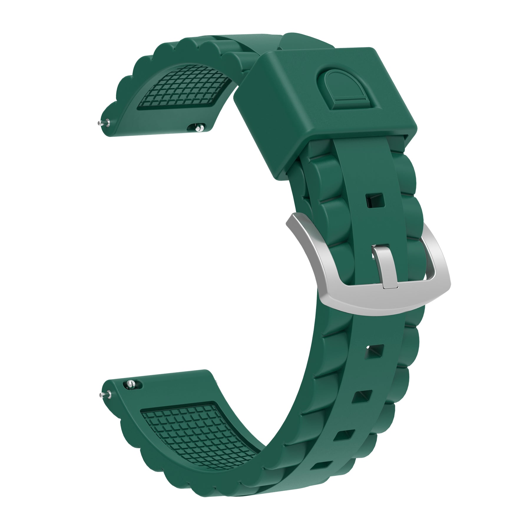 Universeel 24mm wave siliconen bandje (groen)