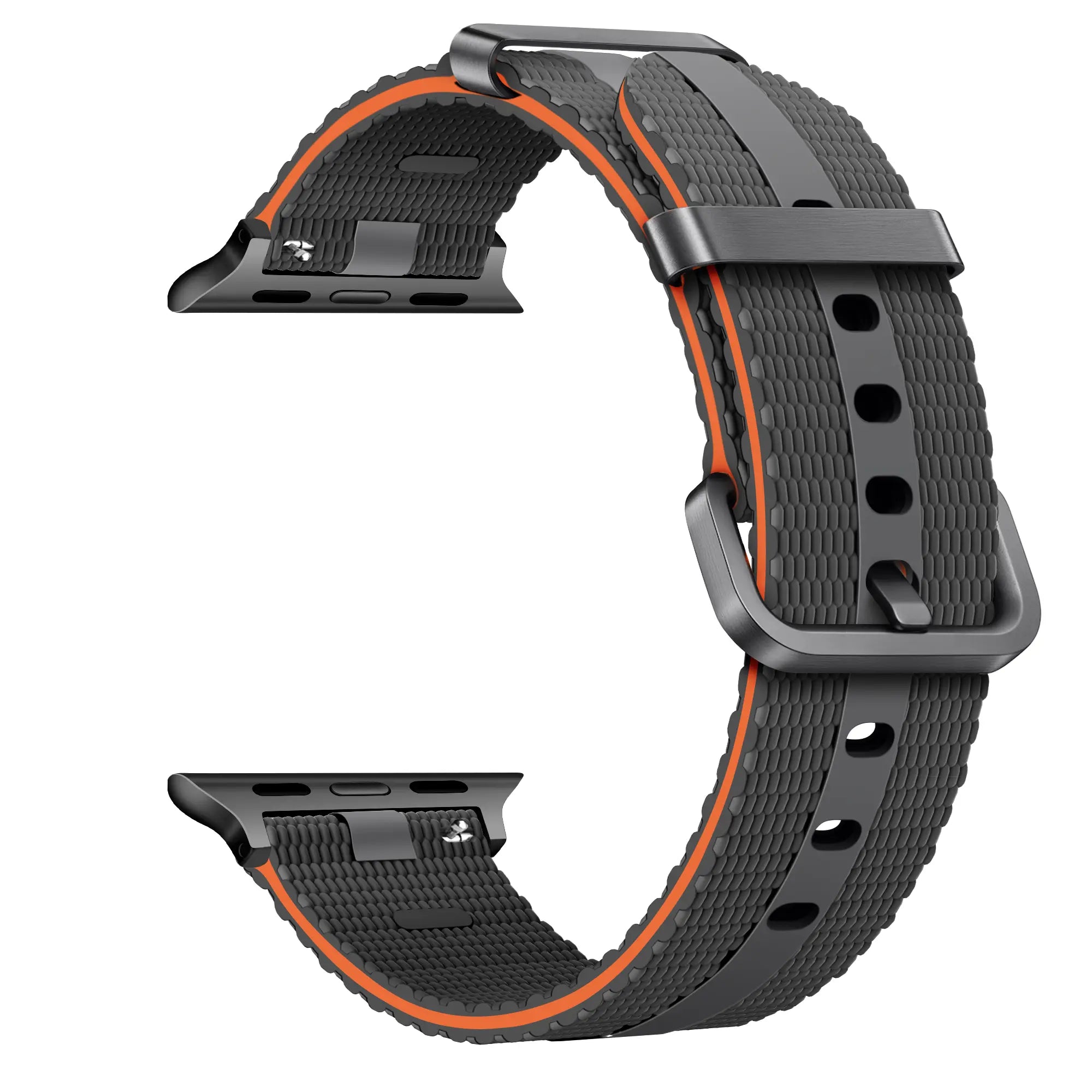Apple Watch siliconen active band (donkergrijs/oranje)