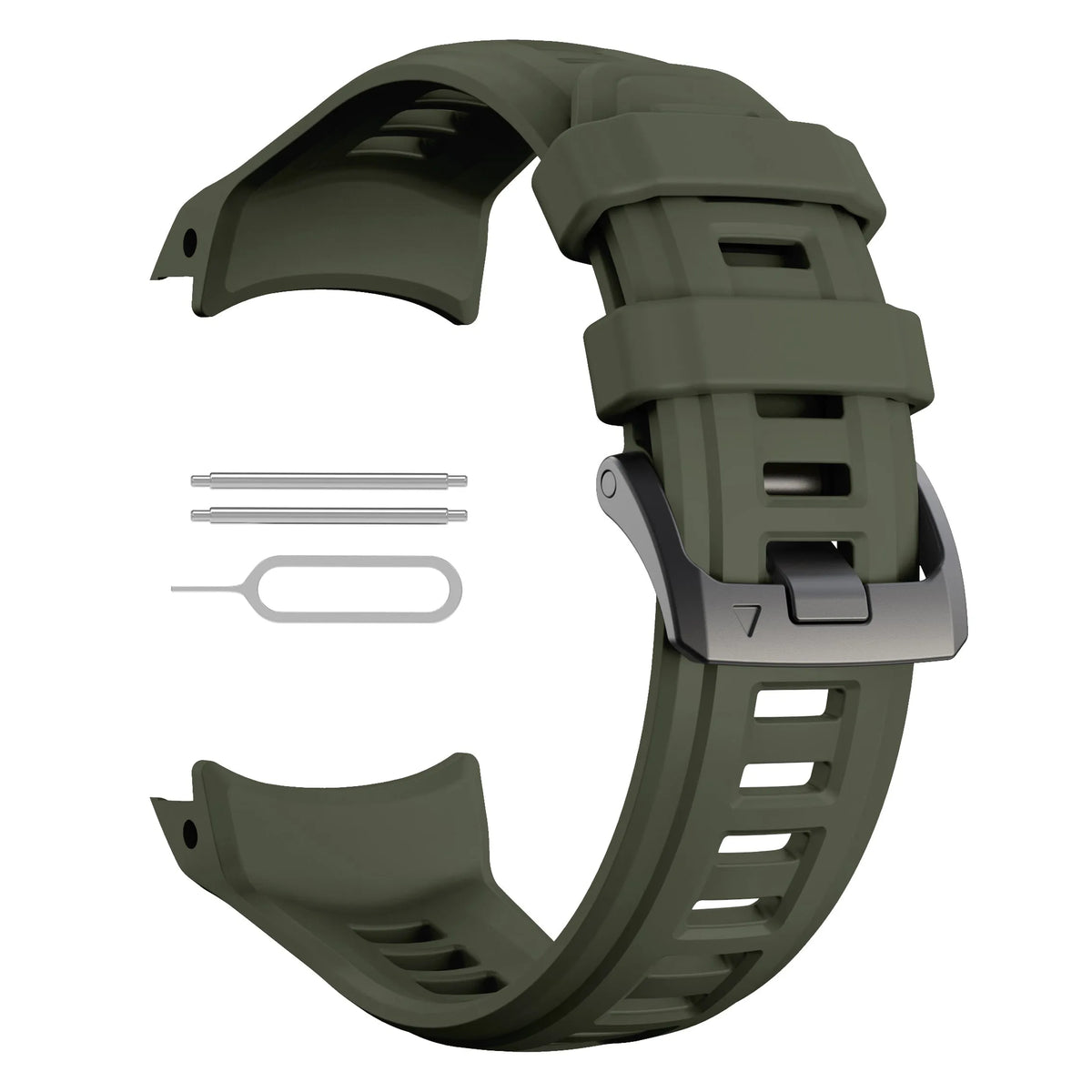 Silicone Strap, army green, without a watch, 3/4 front view