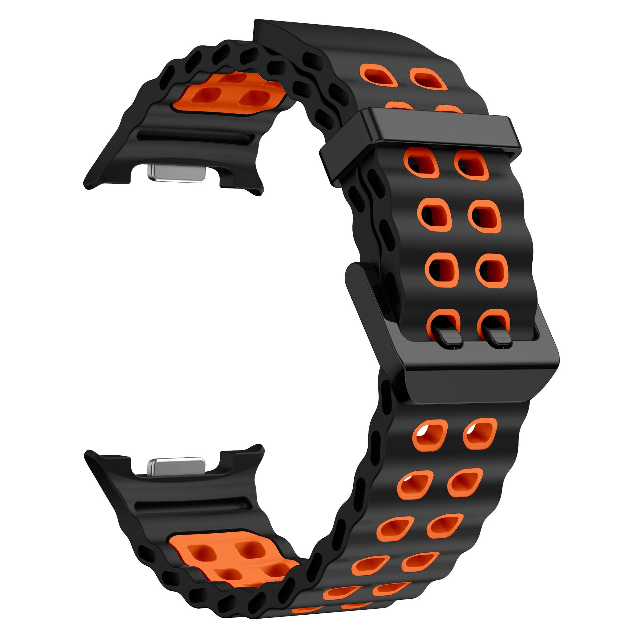 Samsung Galaxy Watch 9 - 44mm Ocean bandje (zwart/oranje)