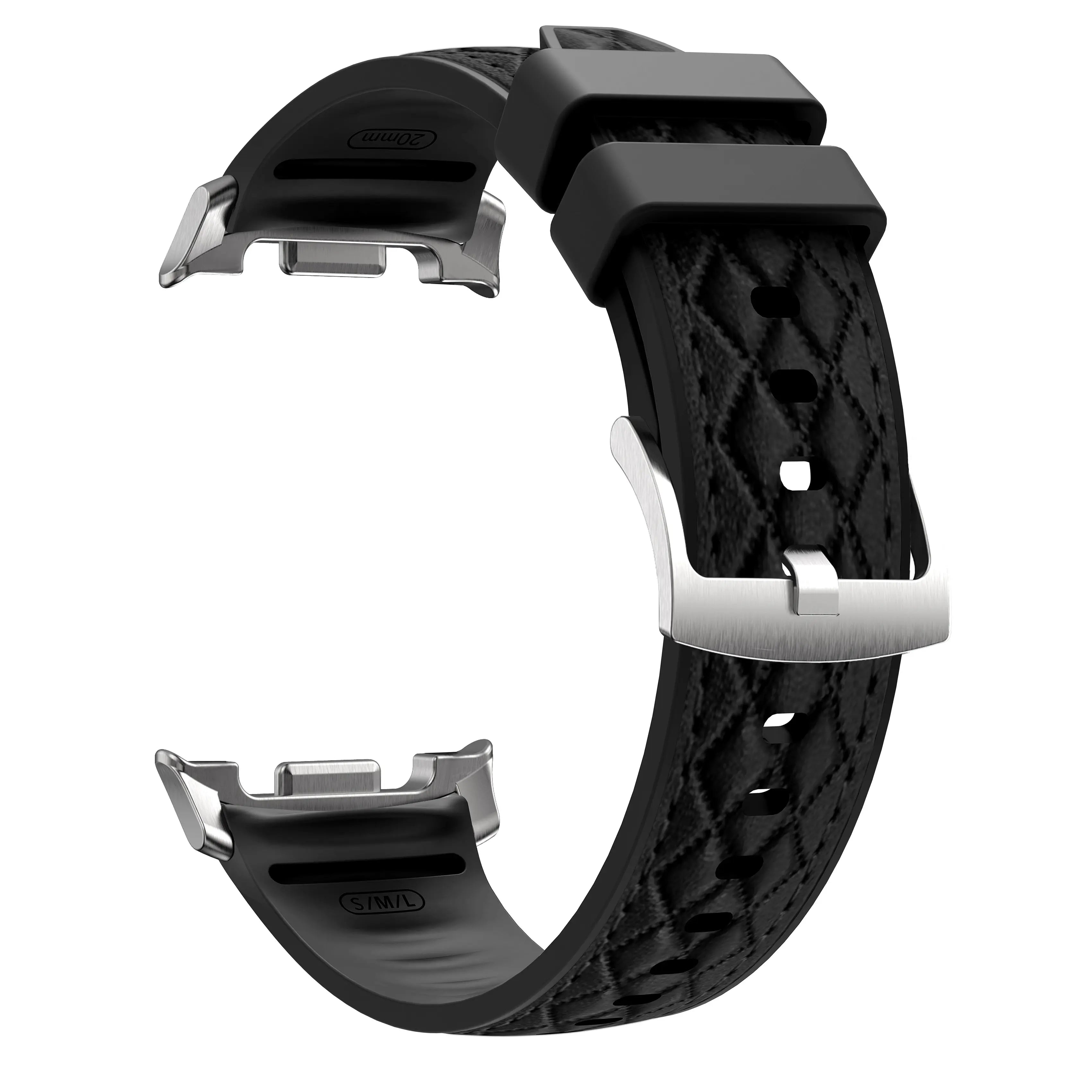 Samsung Galaxy Watch 9 - 40mm diamond hybrid leren band (zwart)