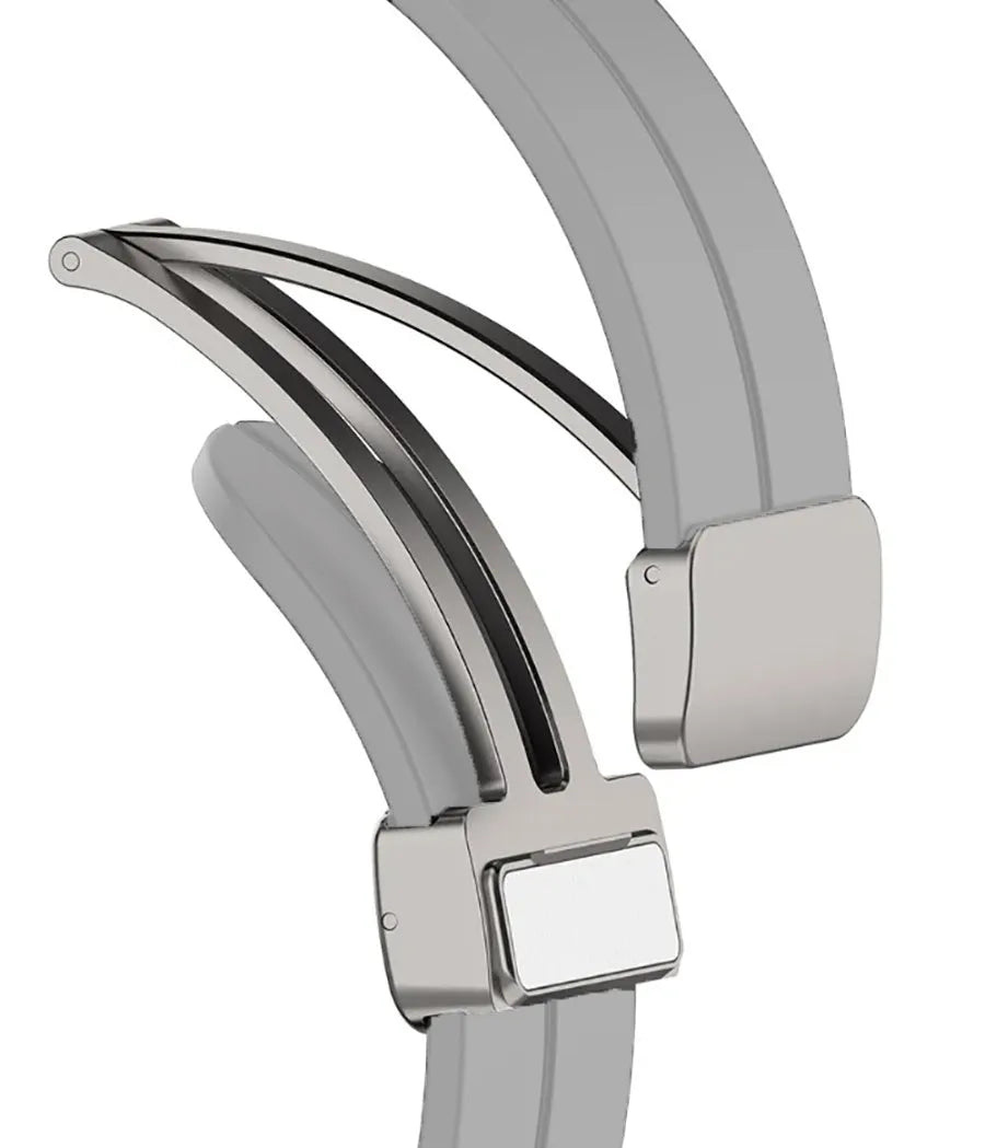 Silicone Magnetic Sport Strap, grey, without a watch, 3/4 front view