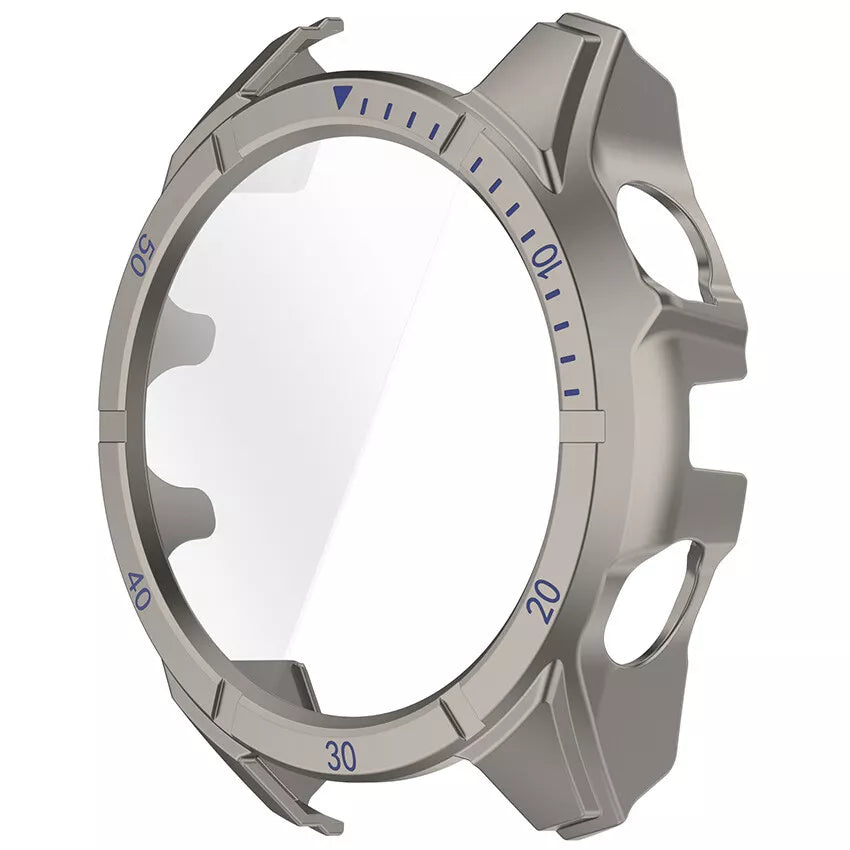 Garmin Fenix 8 - 51mm SOLAR hard case met glas (titanium/blauw)
