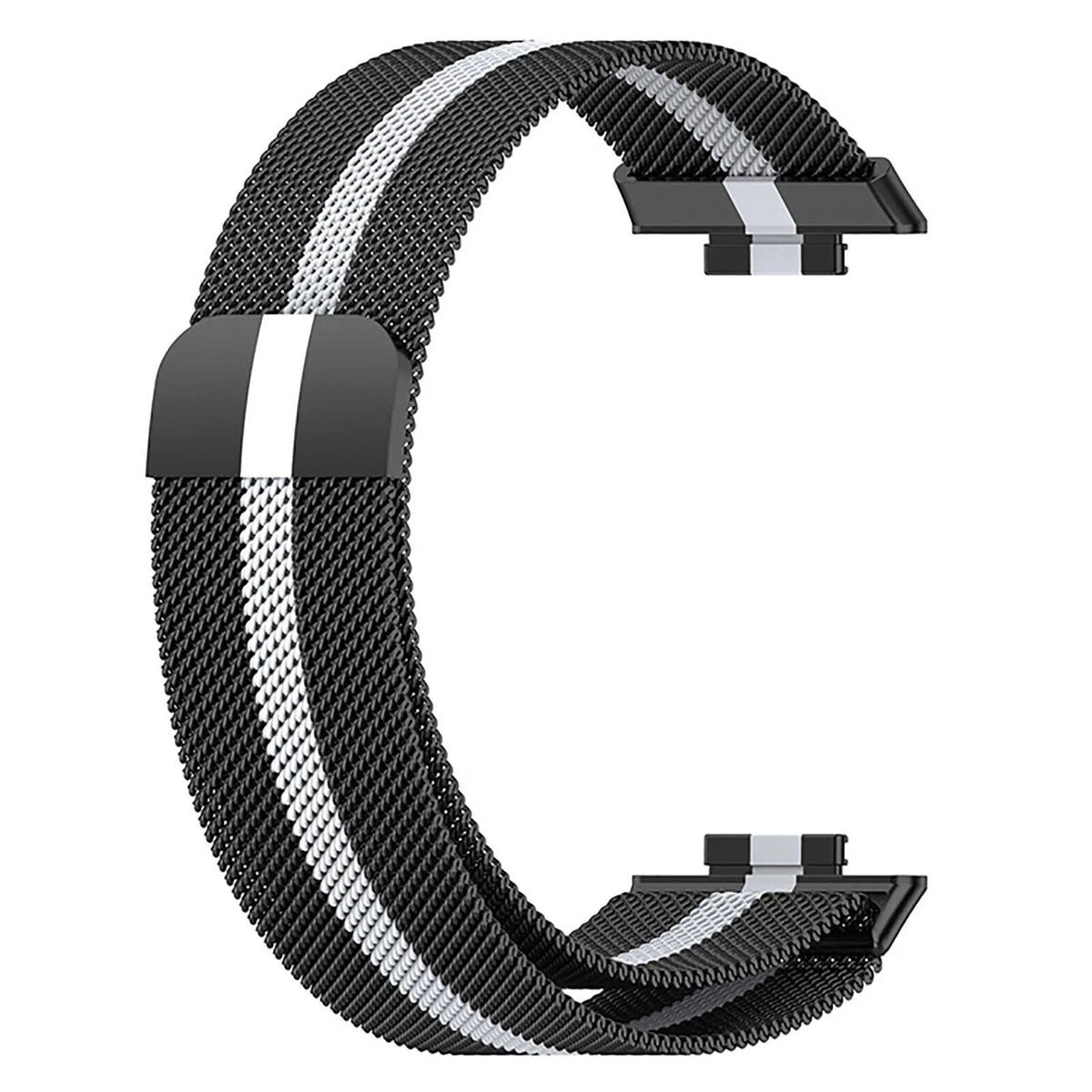 Milanese Strap, black/silver, without a watch, 3/4 front view